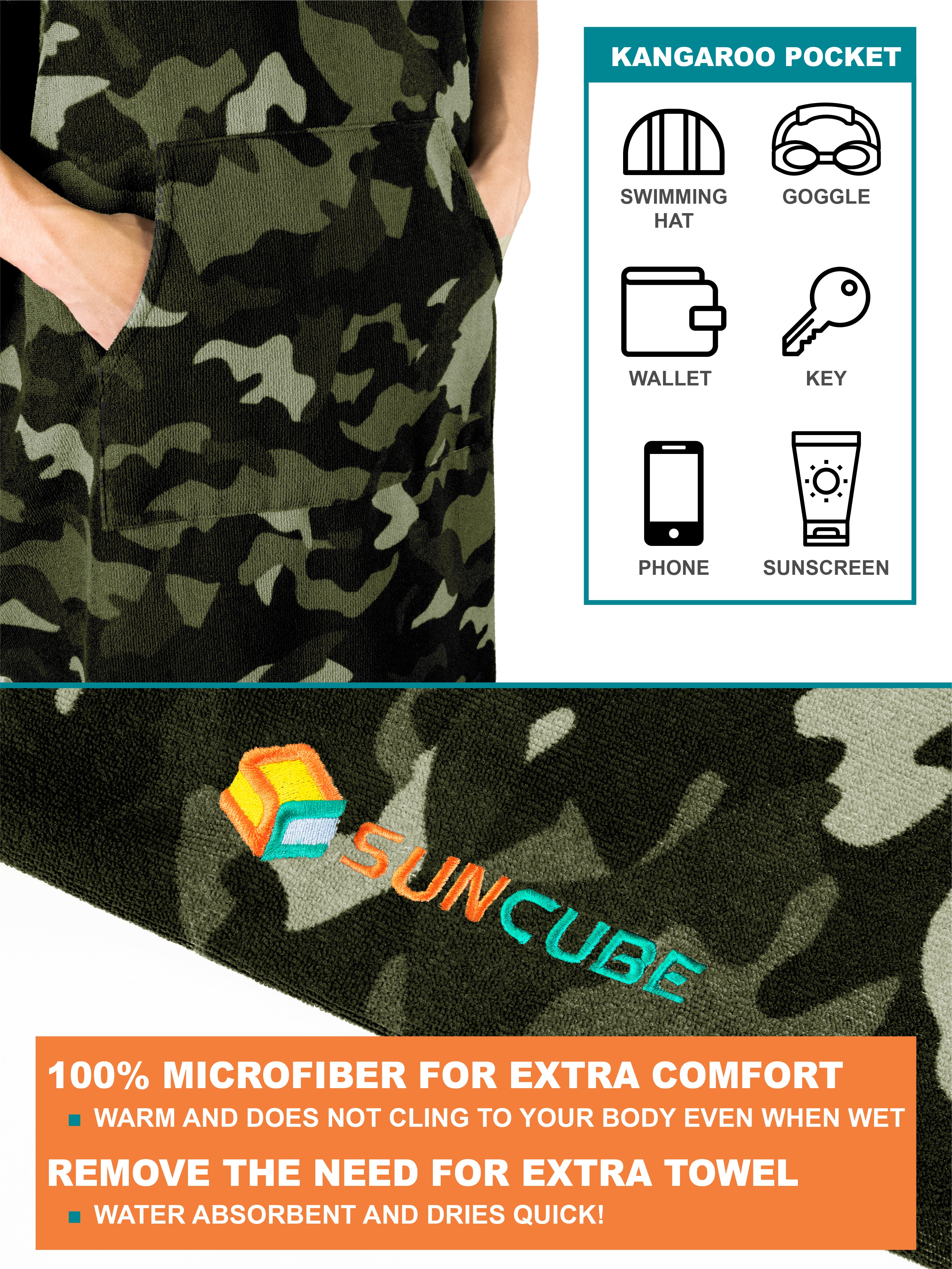 Surf Poncho Changing Robe with Hood - Adults
