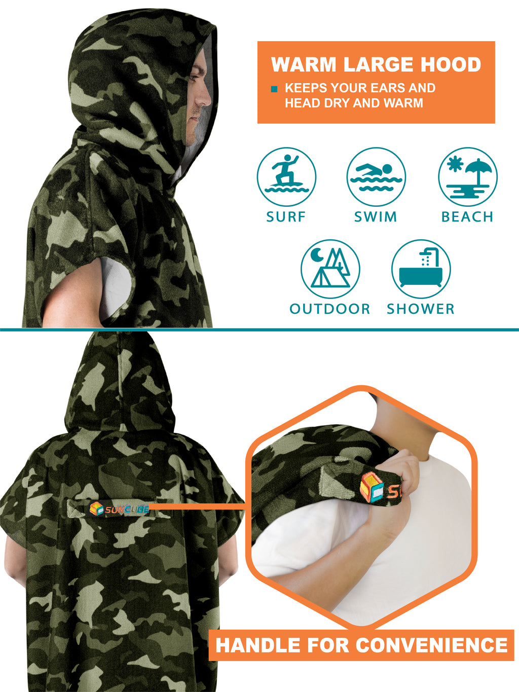 Surf Poncho Changing Robe with Hood - Adults