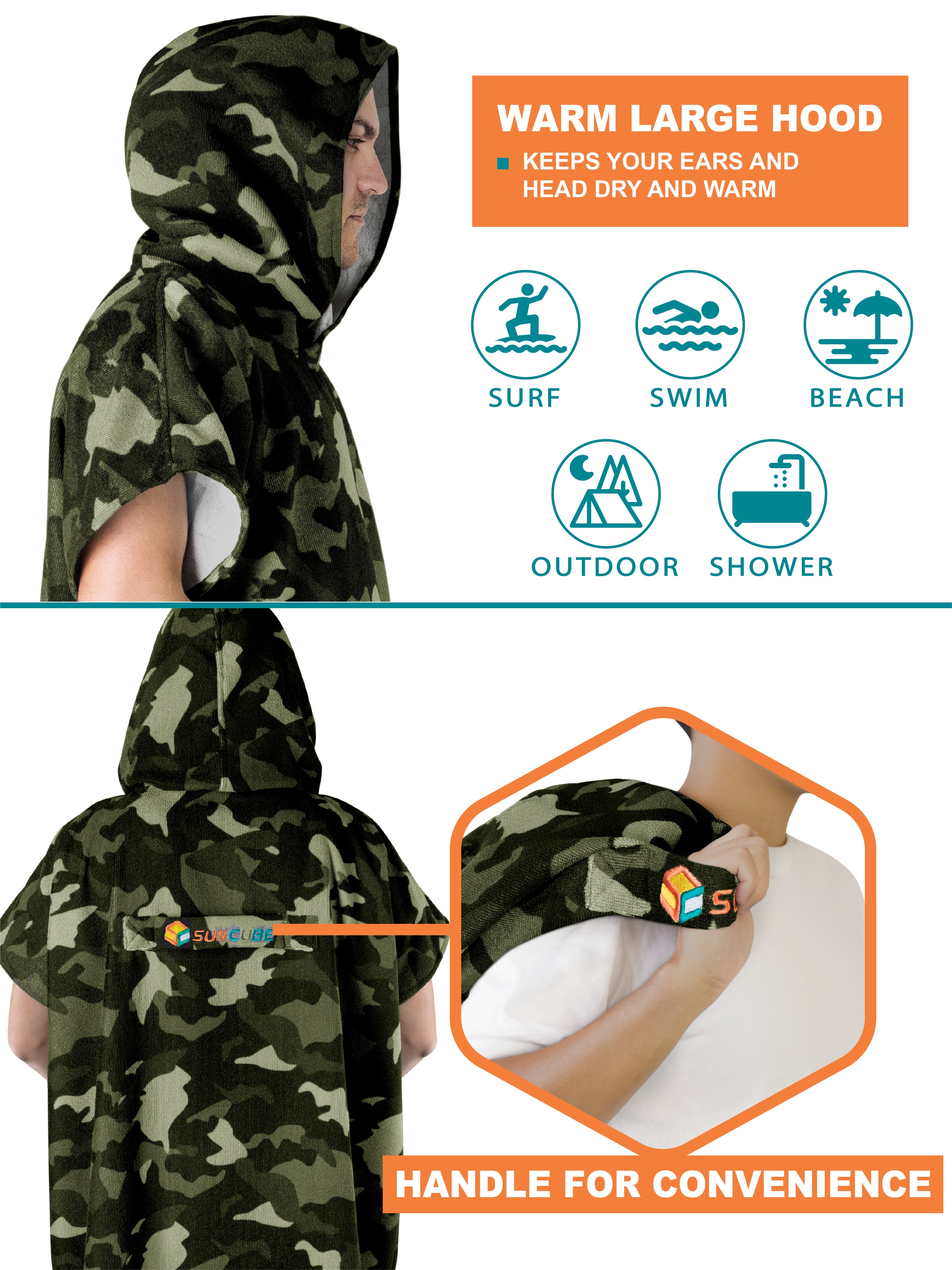 Surf Poncho Changing Robe with Hood - Adults