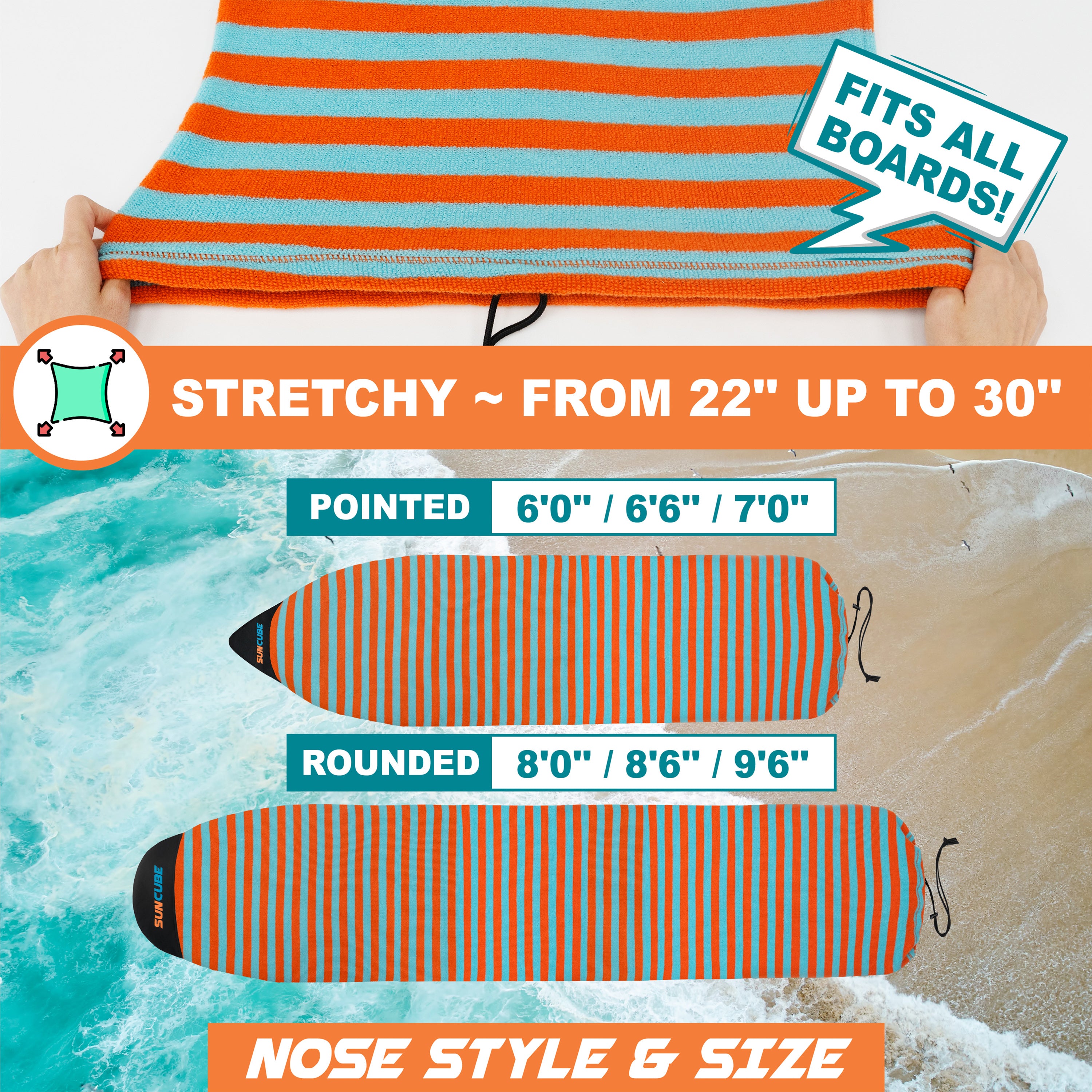 Surfboard Sock Cover Bag - Stretchy Protection