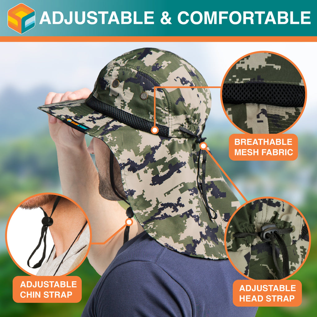 Unisex Sun Hat with Neck Flap Cover