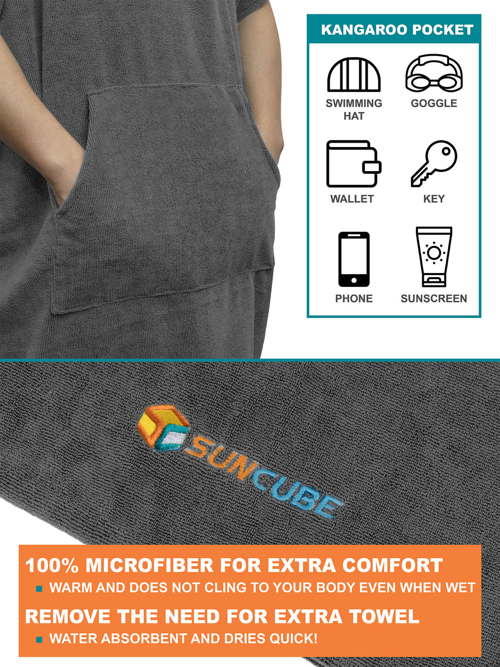 Surf Poncho Changing Robe with Hood - Adults