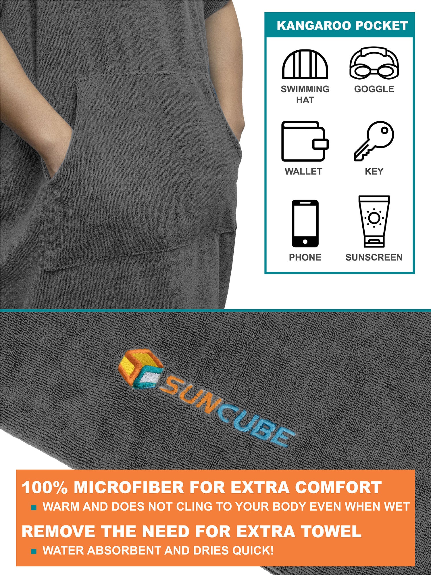 Surf Poncho Changing Robe with Hood - Adults