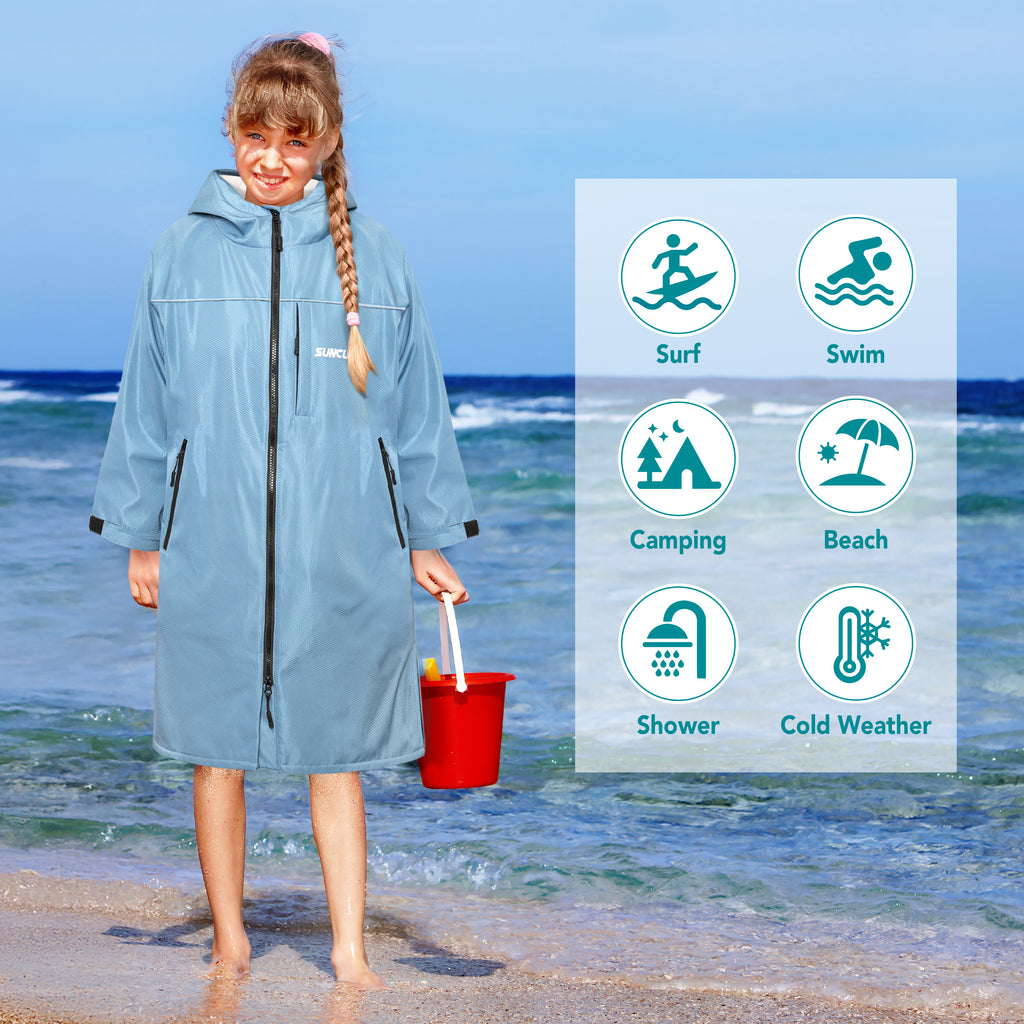 Unisex Hooded Swim Parka - Sherpa, Kids / Teen