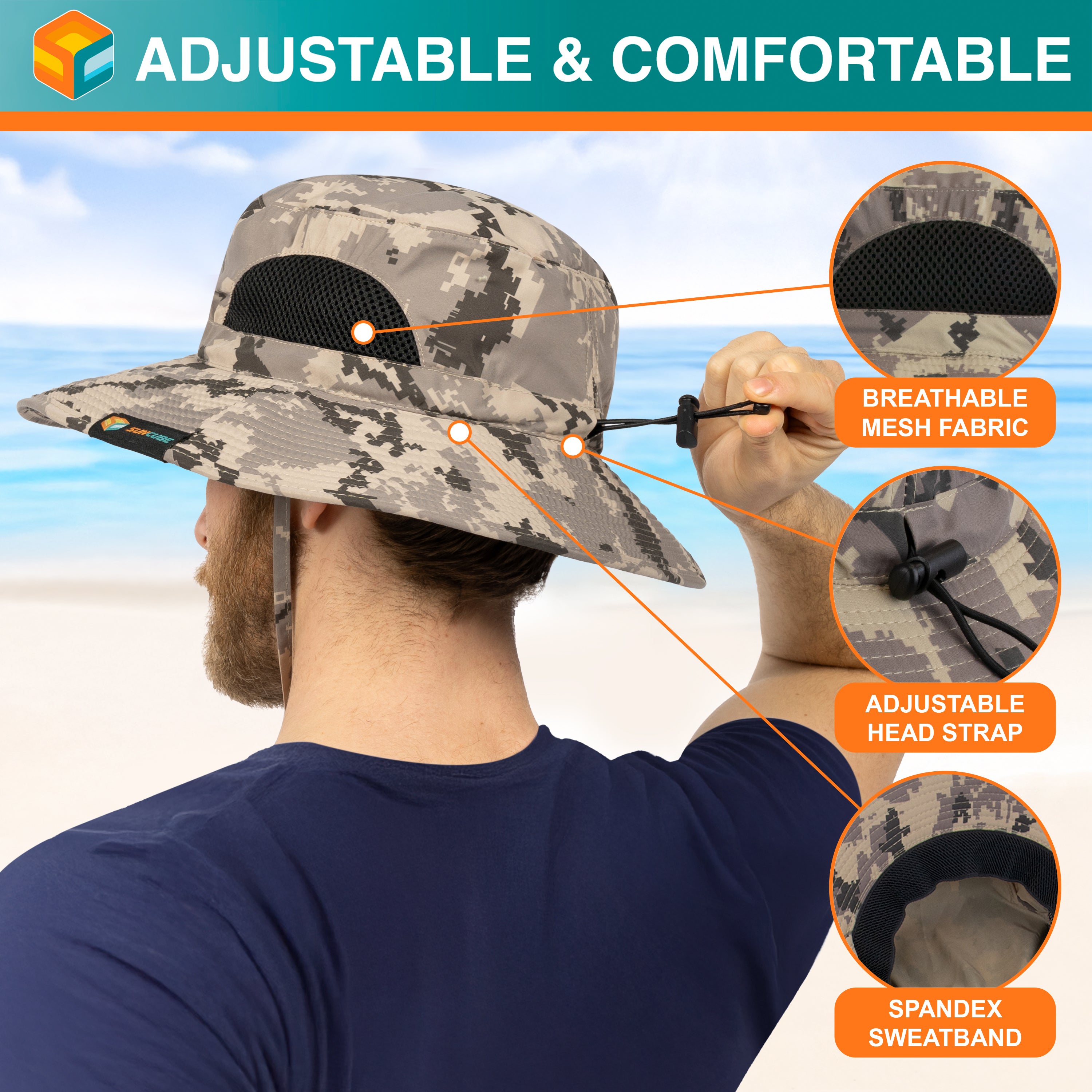 Unisex Wide Brim Sun Hat with Side Vent
