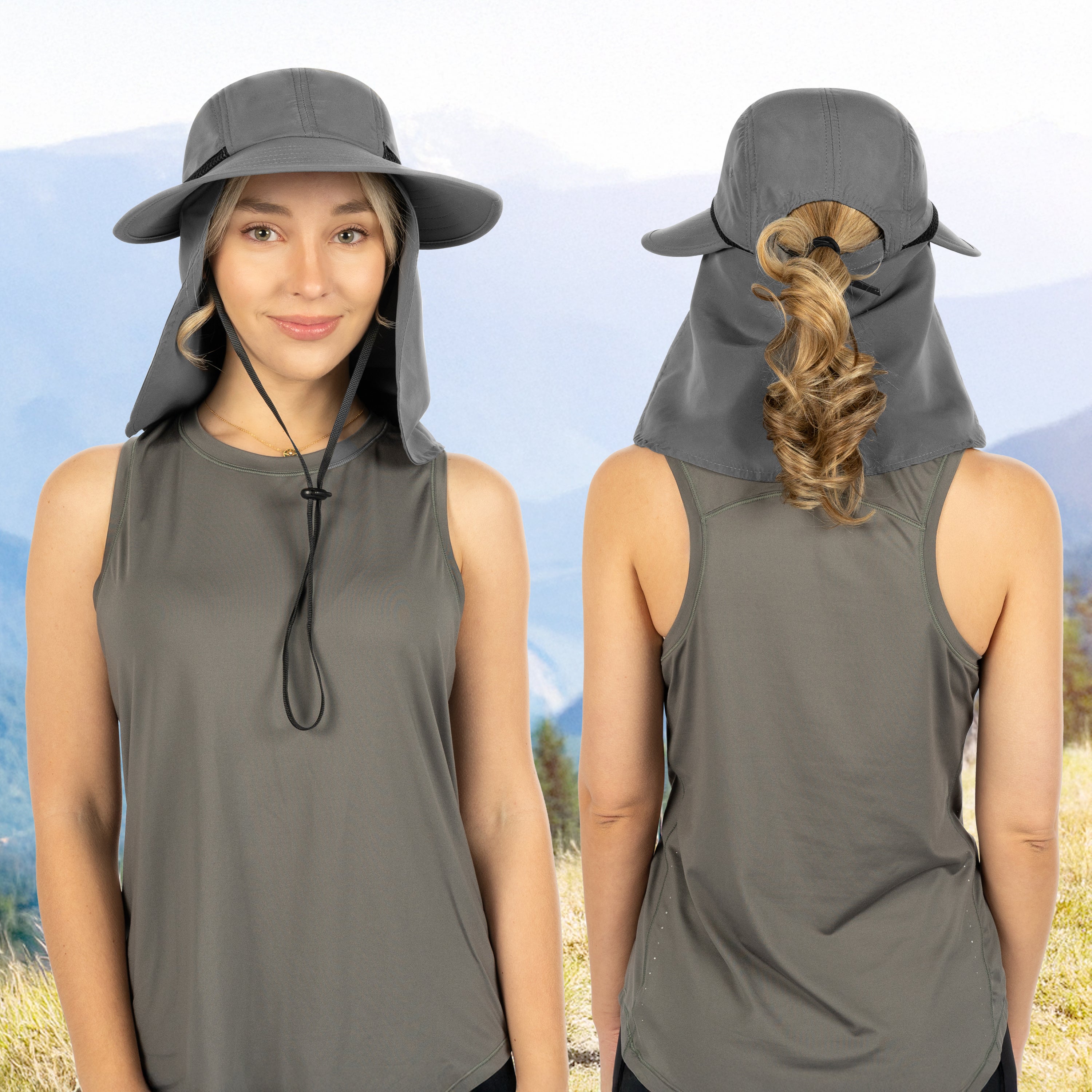 Womens Sun Hat with Neck Flap