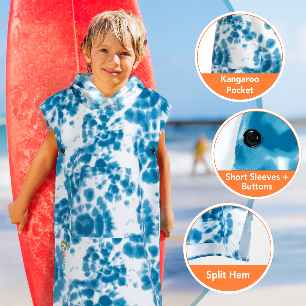 Surf Poncho Changing Robe with Hood, Microfiber - Kids / Teen