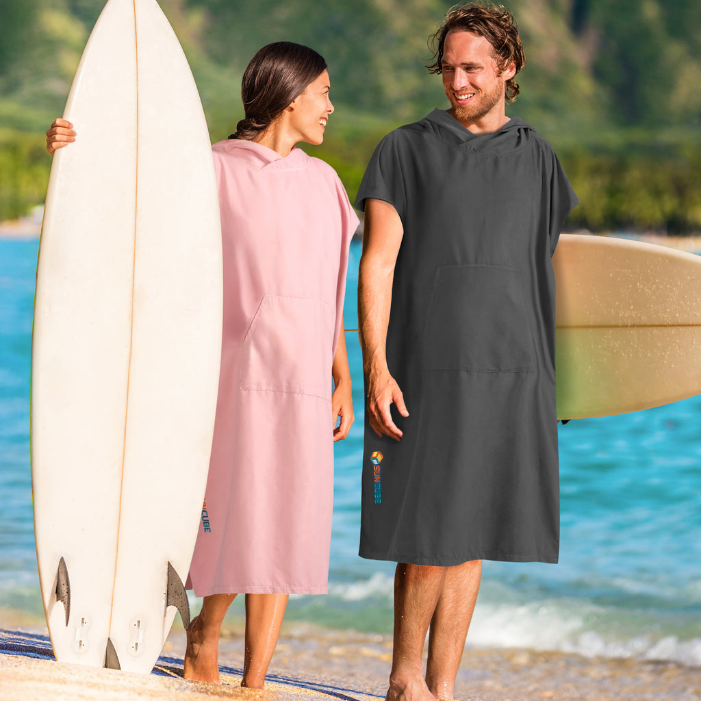Surf Poncho Changing Robe with Hood, Microfiber - Adults