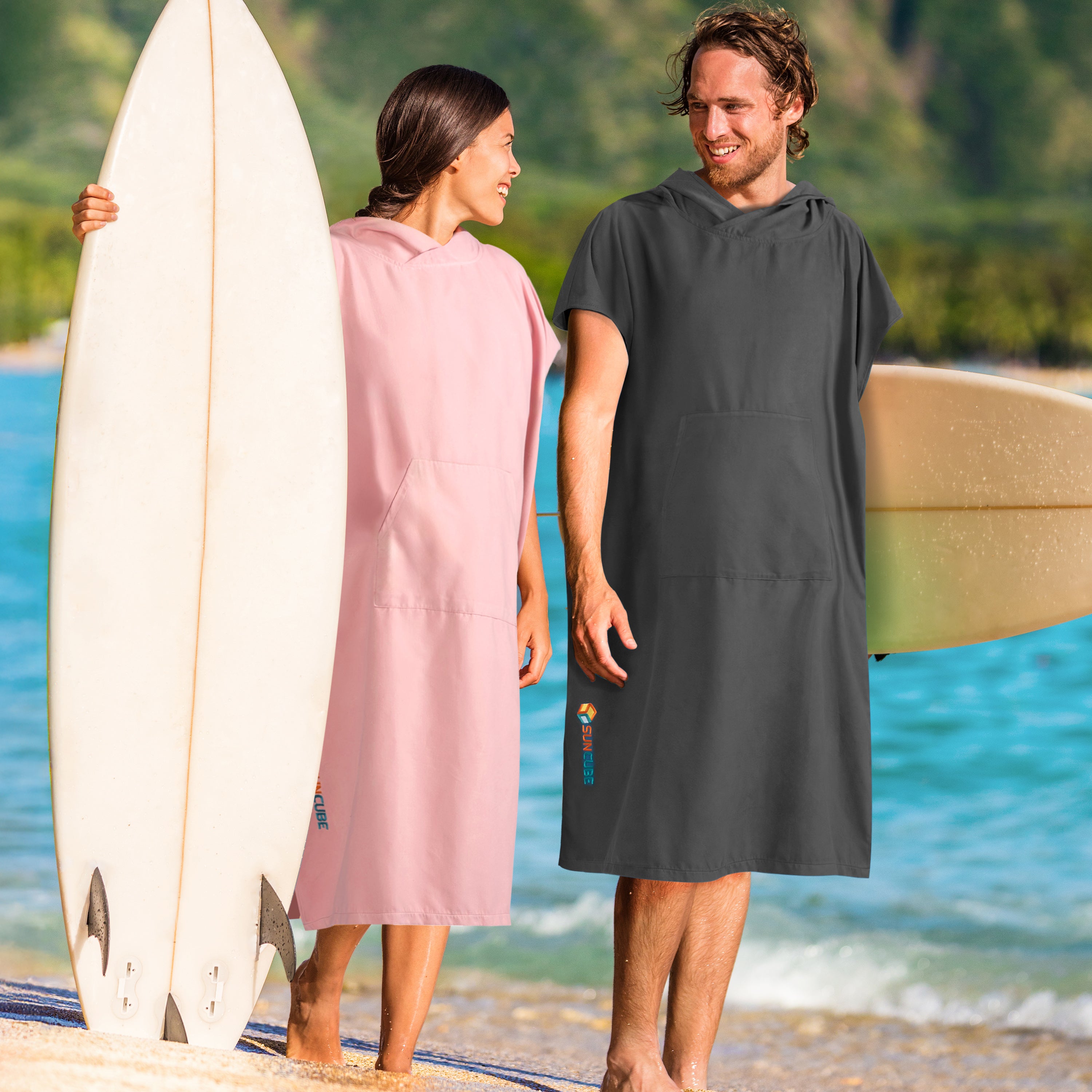 Surf Poncho Changing Robe with Hood, Microfiber - Adults