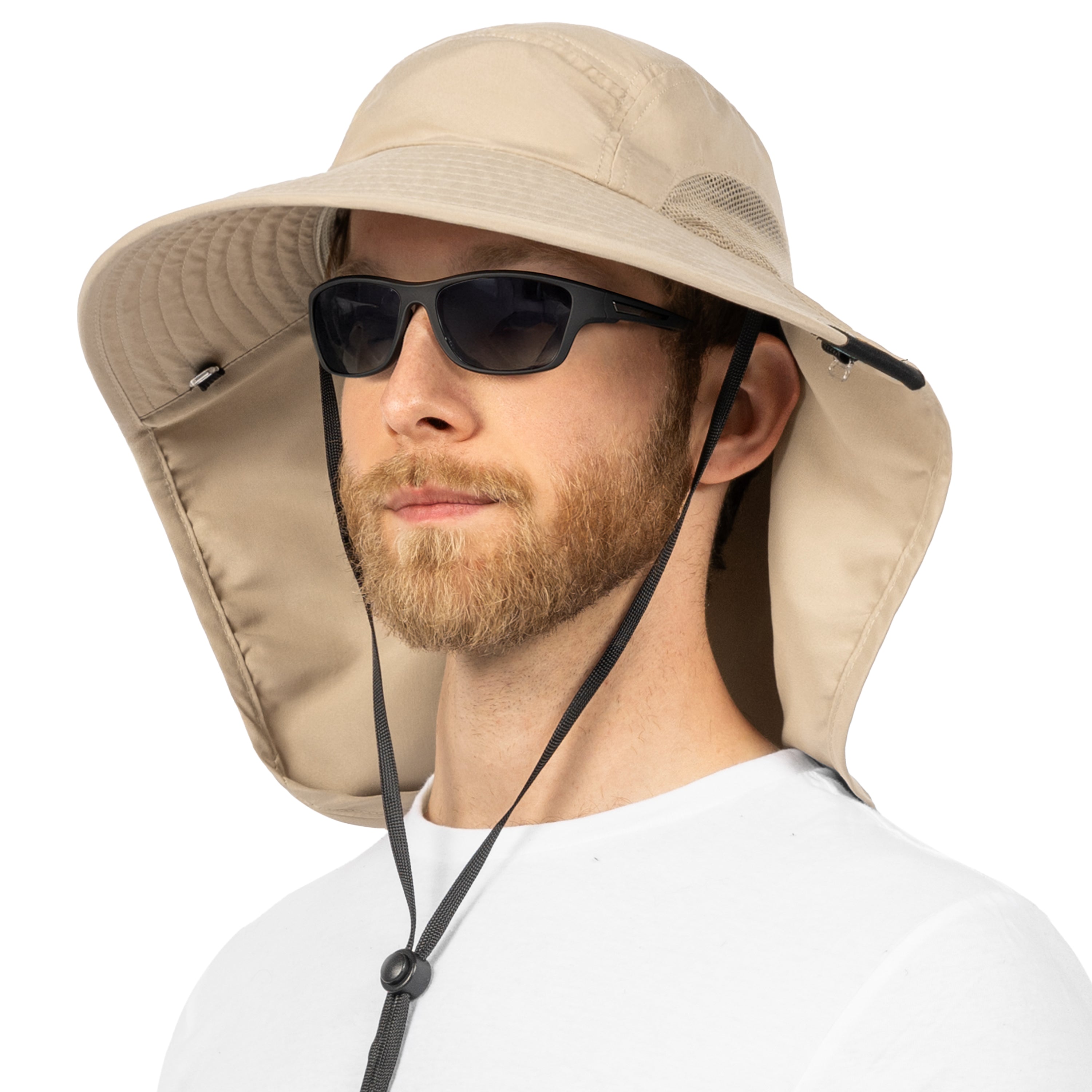 Unisex Wide Brim Sun Hat with Neck Cover