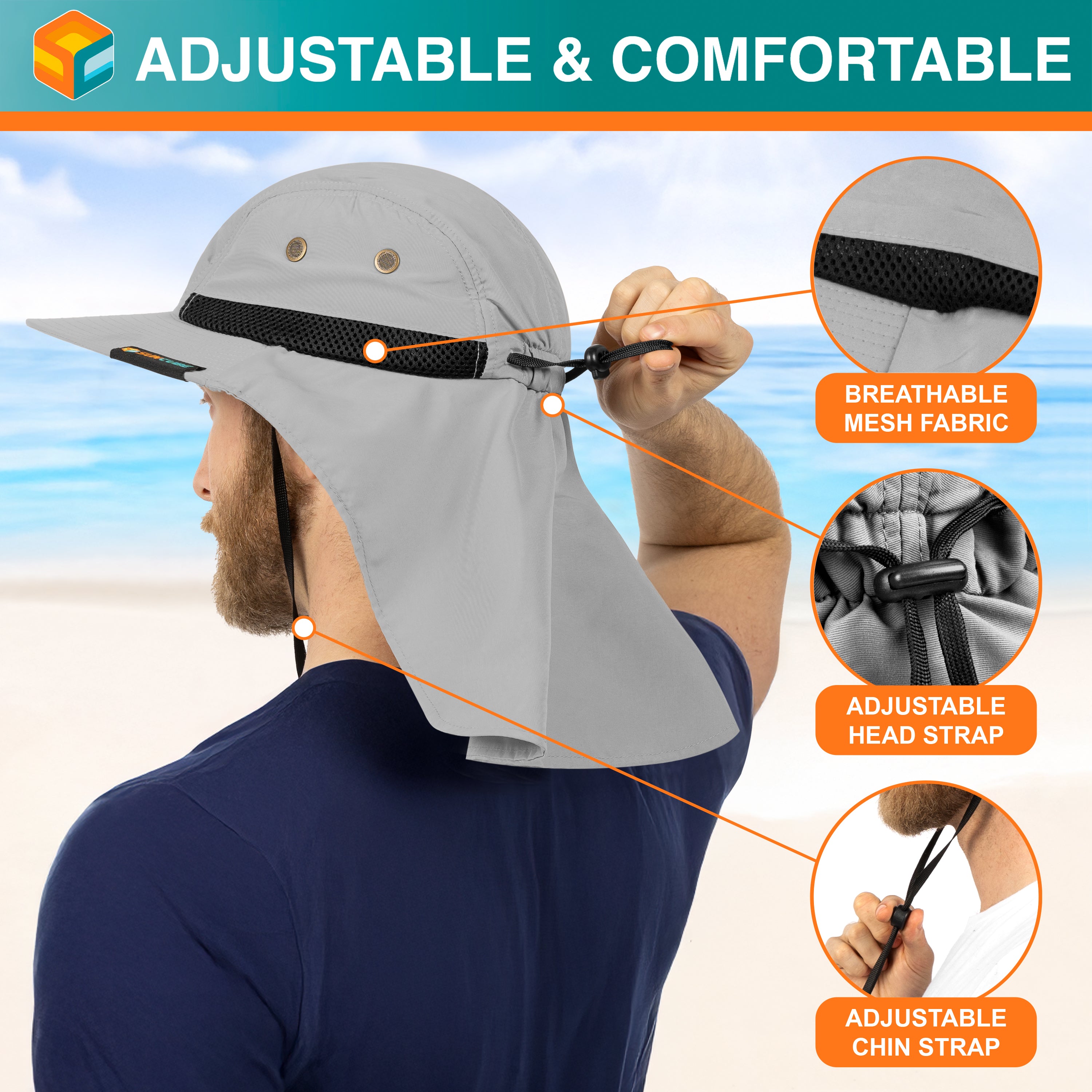 Unisex Sun Hat with Neck Flap Cover