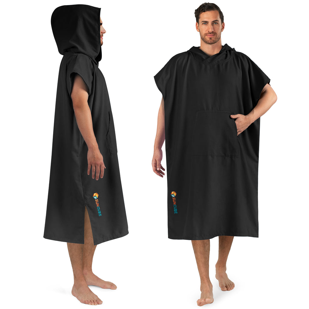 Surf Poncho Changing Robe with Hood, Microfiber - Adults