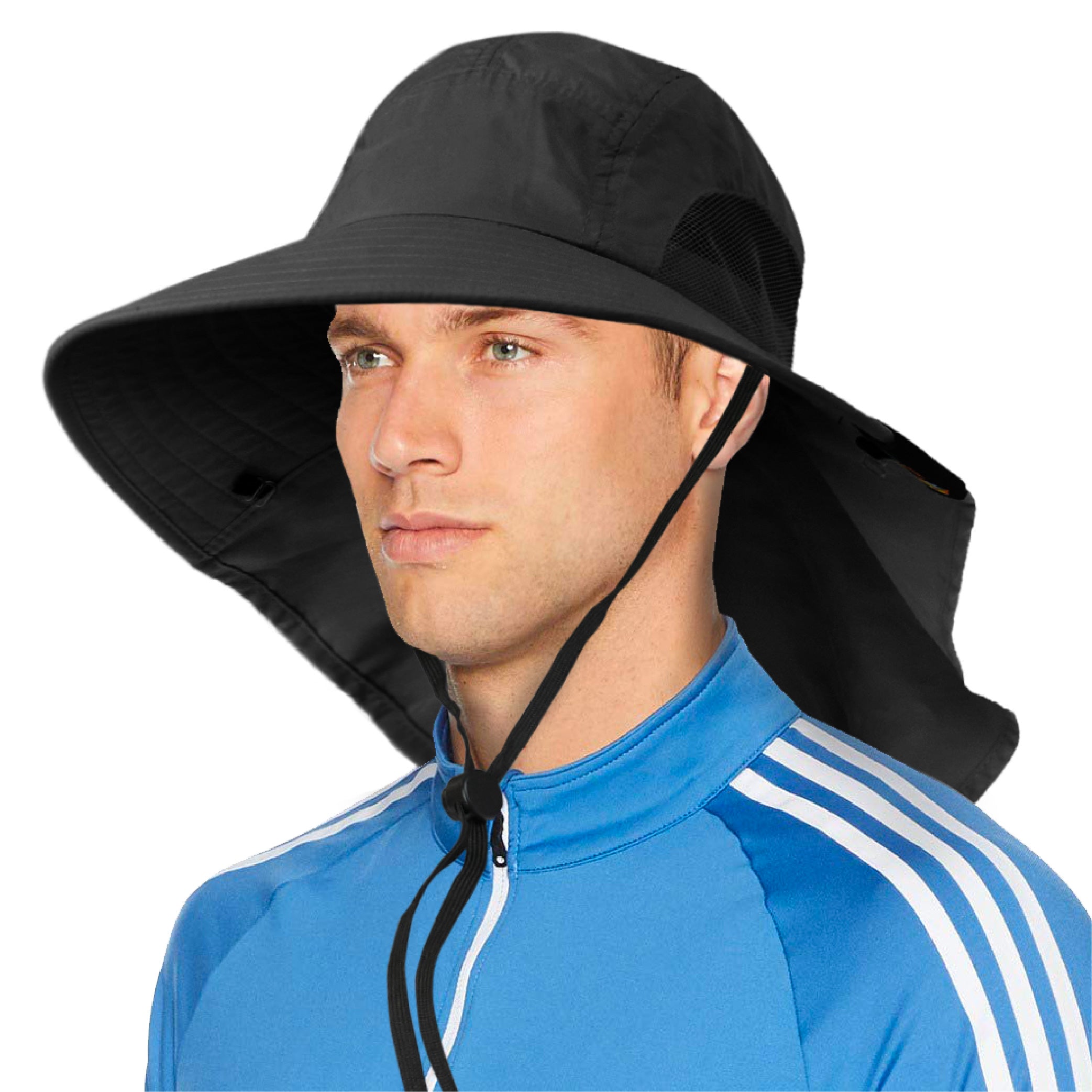 Unisex Wide Brim Sun Hat with Neck Cover