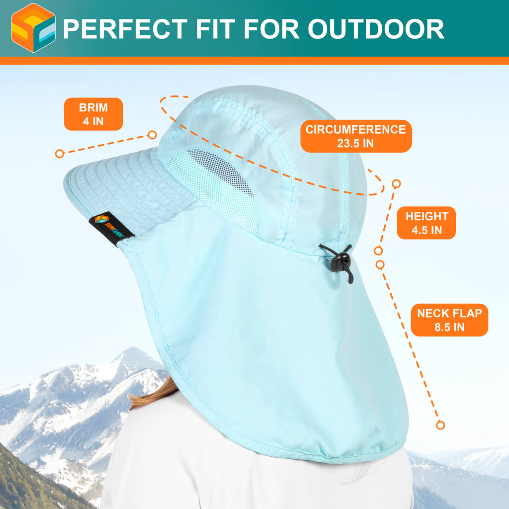 Unisex Wide Brim Sun Hat with Neck Cover
