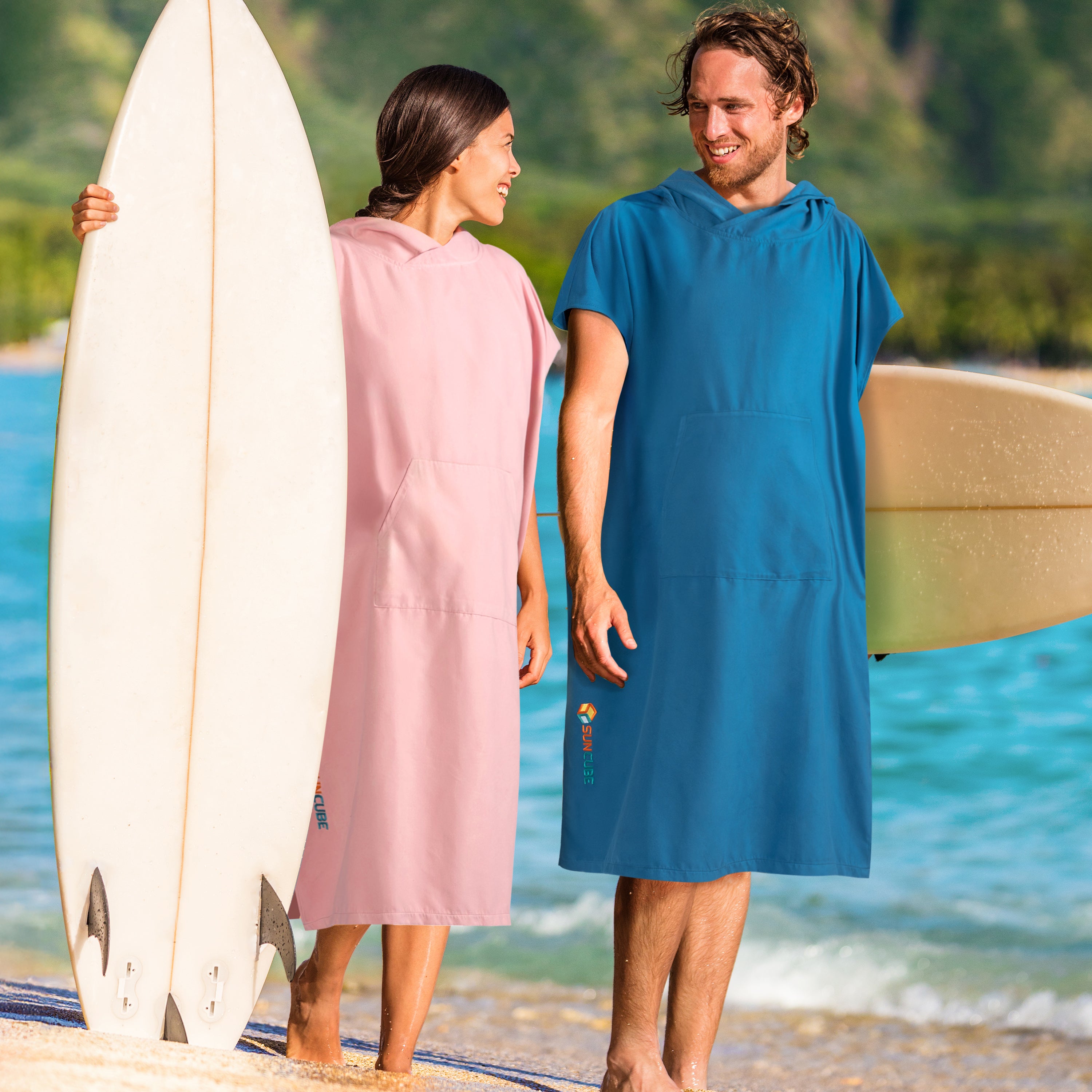 Surf Poncho Changing Robe with Hood, Microfiber - Adults