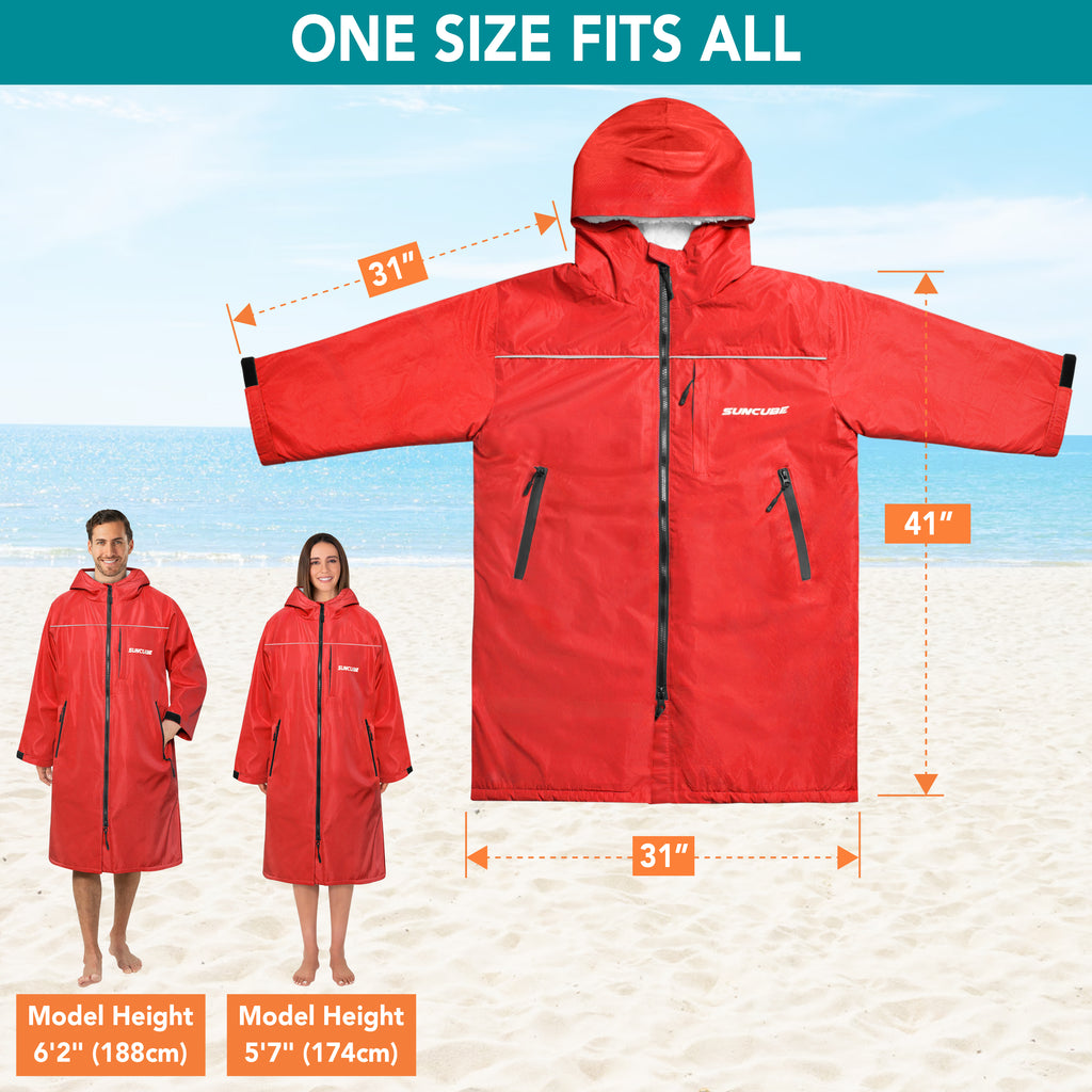 Unisex Hooded Swim Parka - Sherpa, Adults