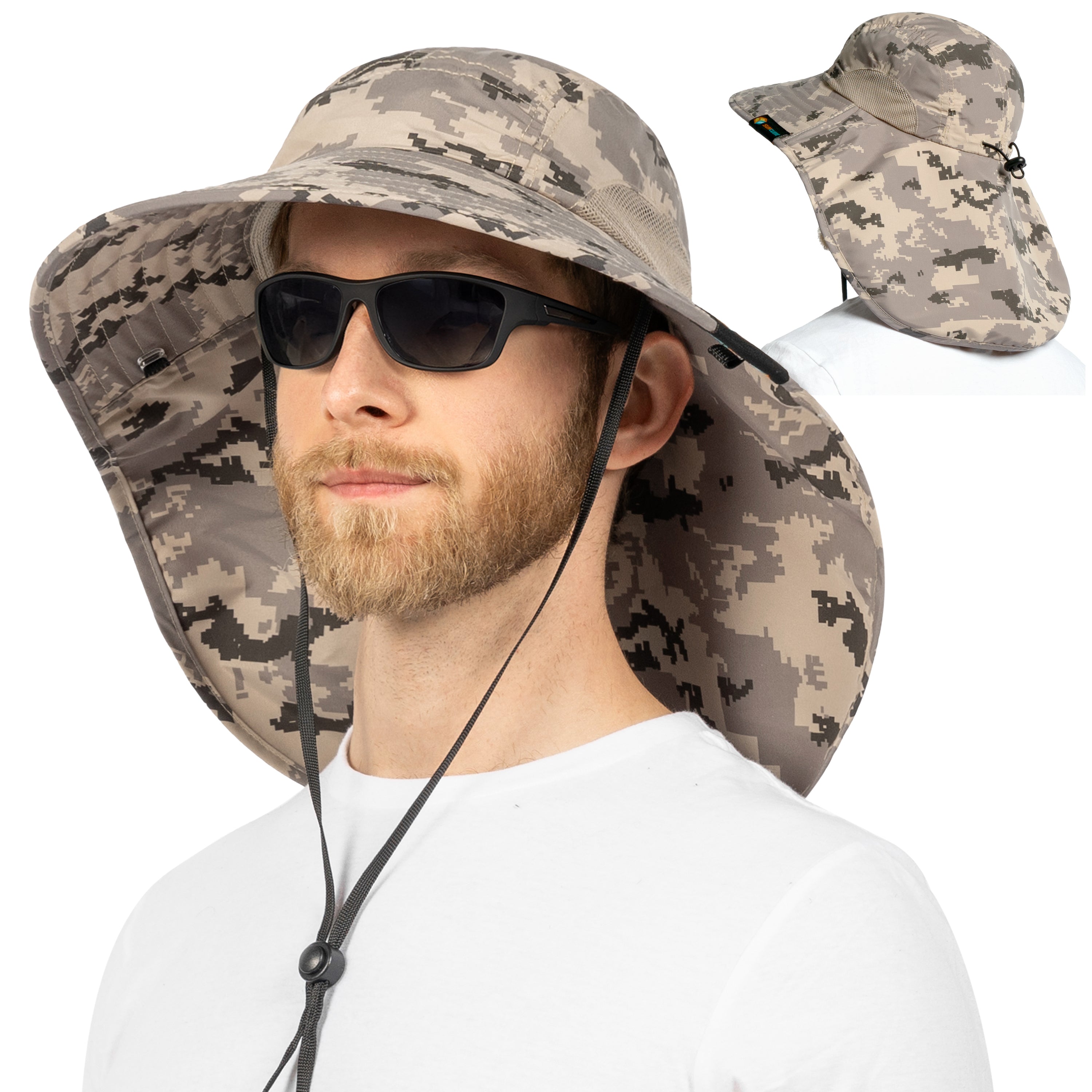 Unisex Wide Brim Sun Hat with Neck Cover