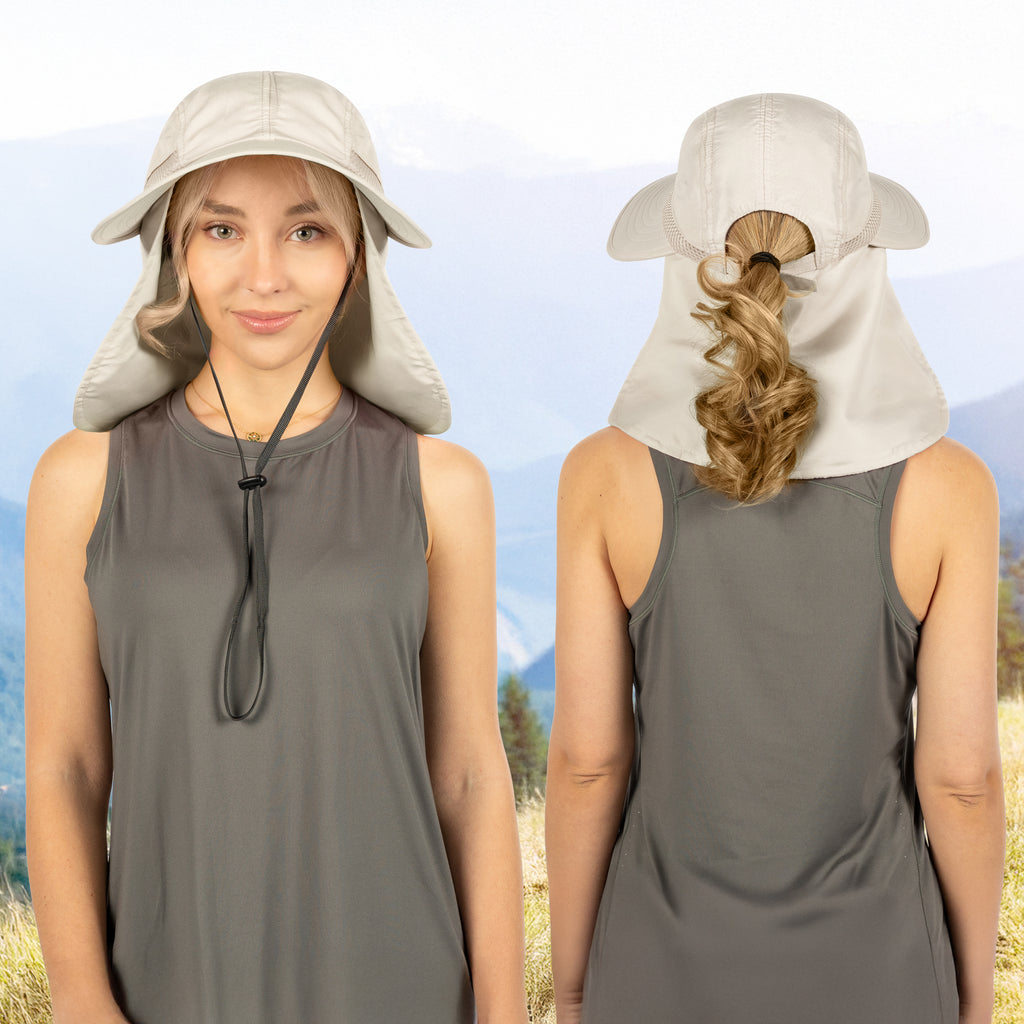 Womens Sun Hat with Neck Flap