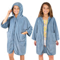 Teens Zippper Hooded Towel Robe