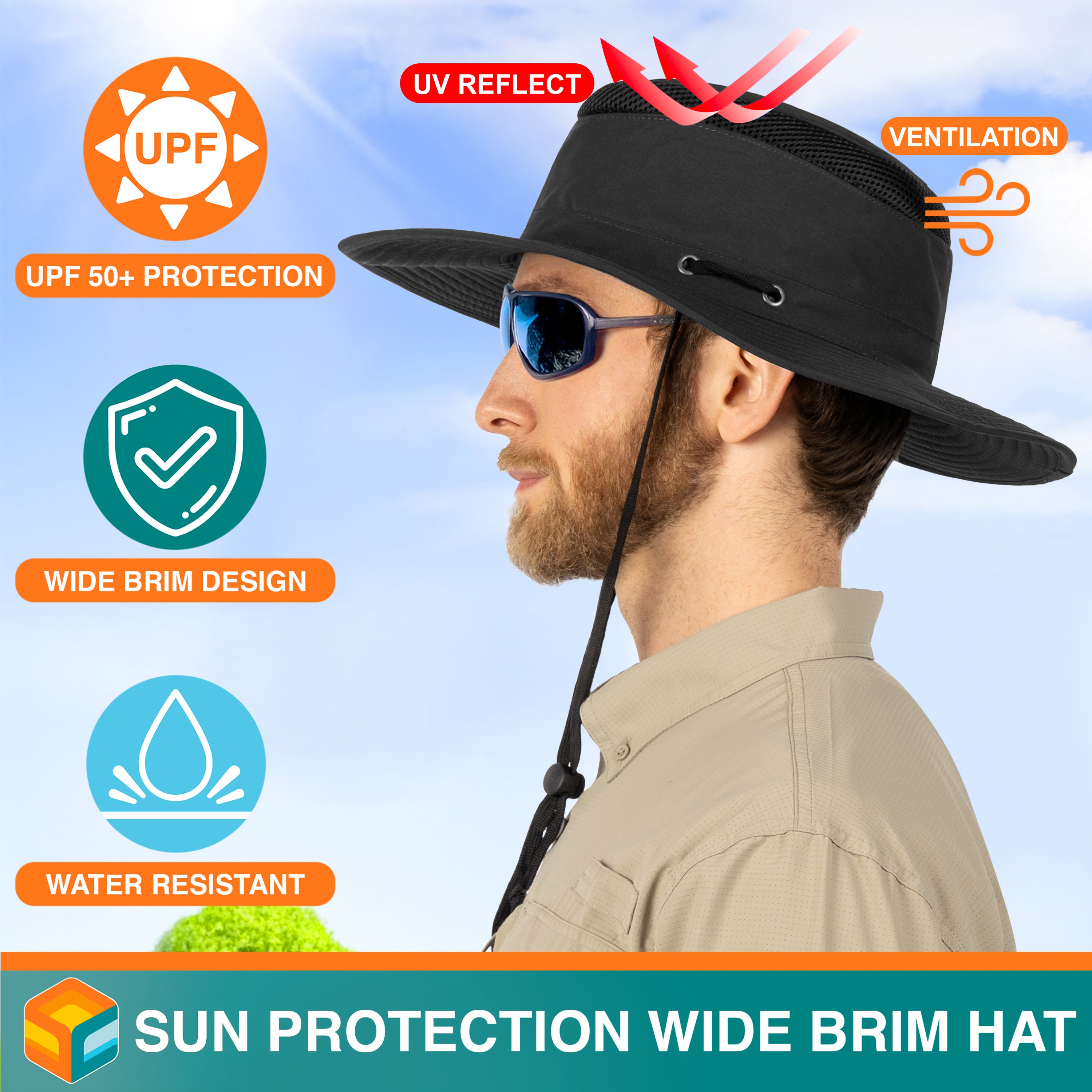 Unisex Wide Brim Safari Sun Hat