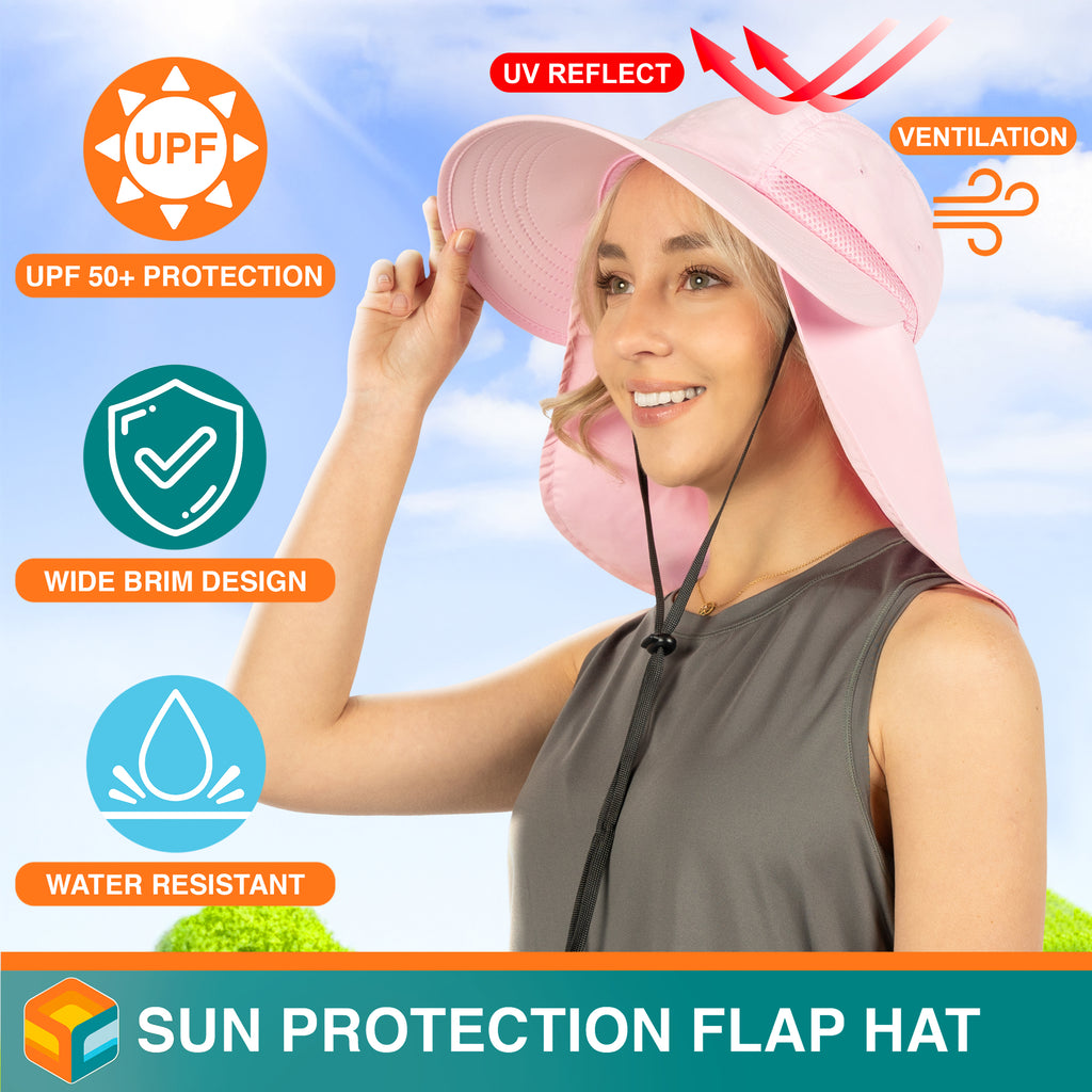 Womens Sun Hat with Neck Flap