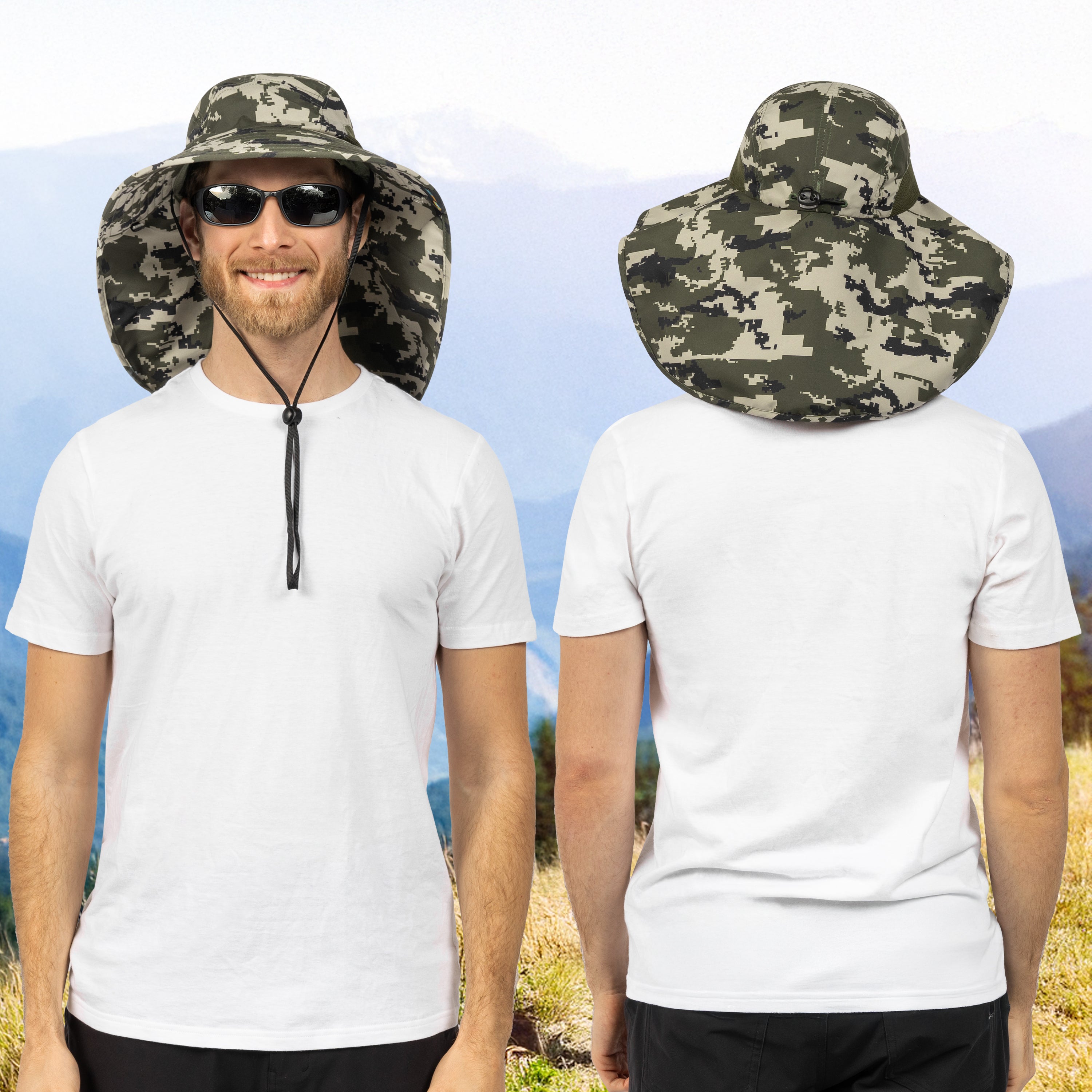 Unisex Wide Brim Sun Hat with Neck Cover