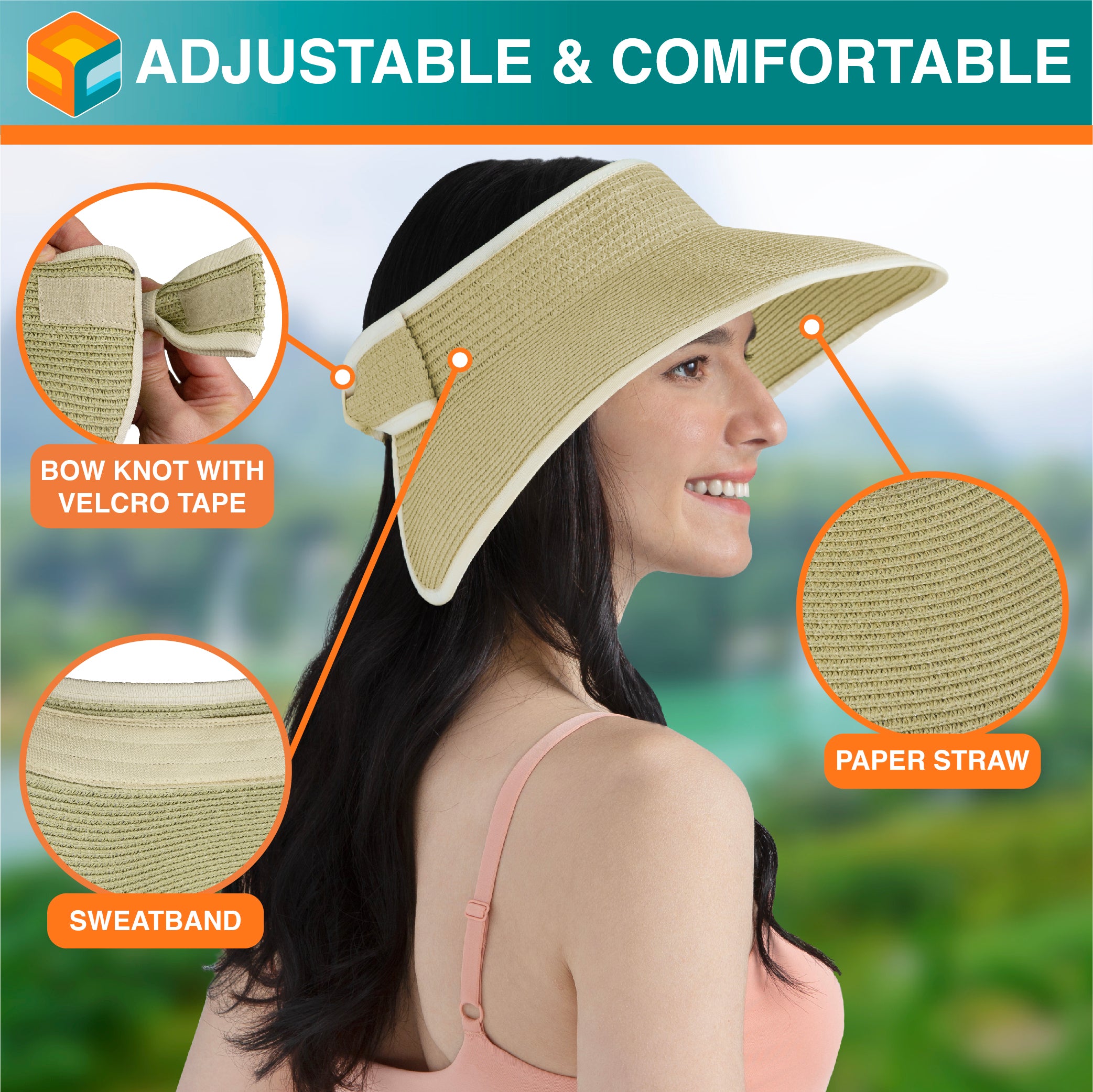 Women Wide Brim Sun Visor Hat