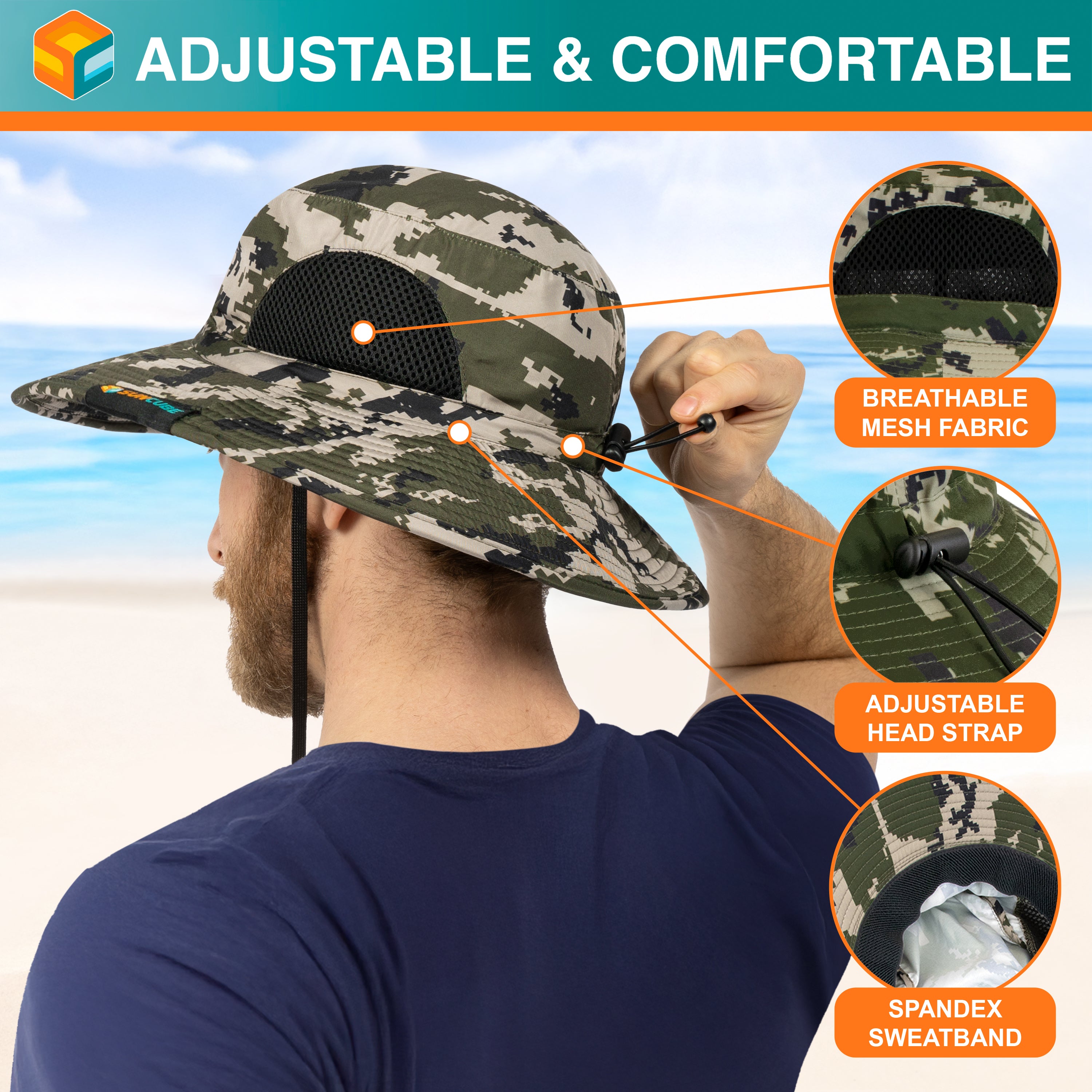 Unisex Wide Brim Sun Hat with Side Vent