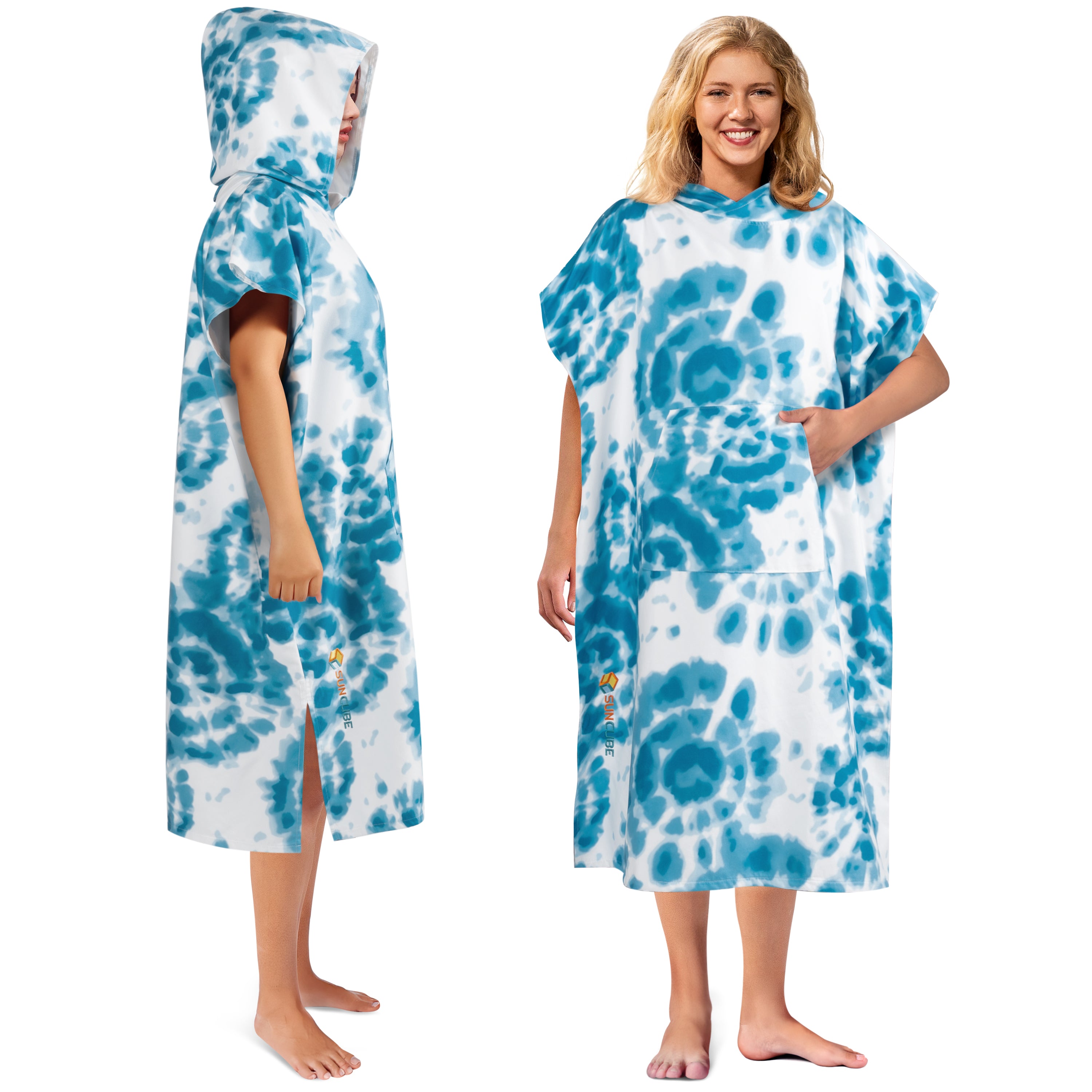Surf Poncho Changing Robe with Hood, Microfiber - Adults
