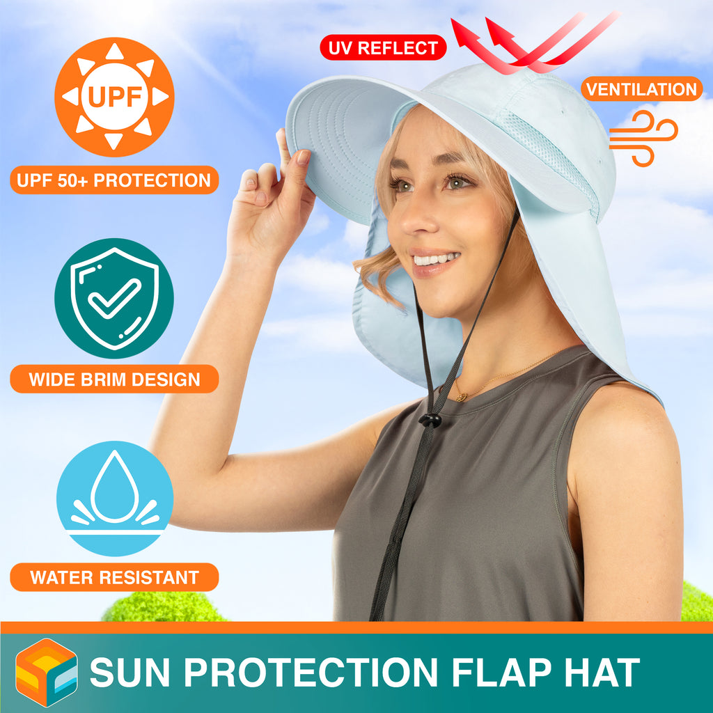 Womens Sun Hat with Neck Flap