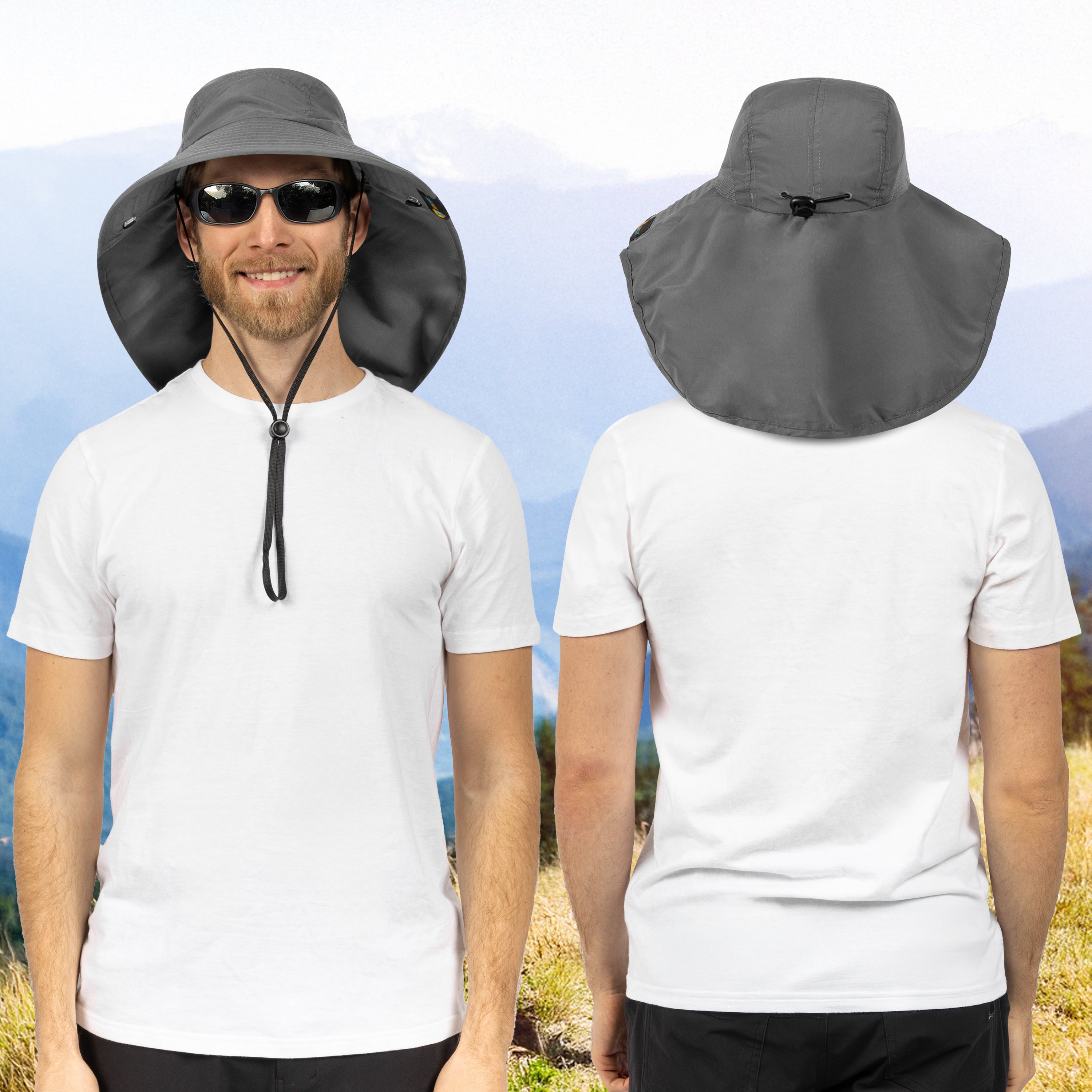 Unisex Wide Brim Sun Hat with Neck Cover