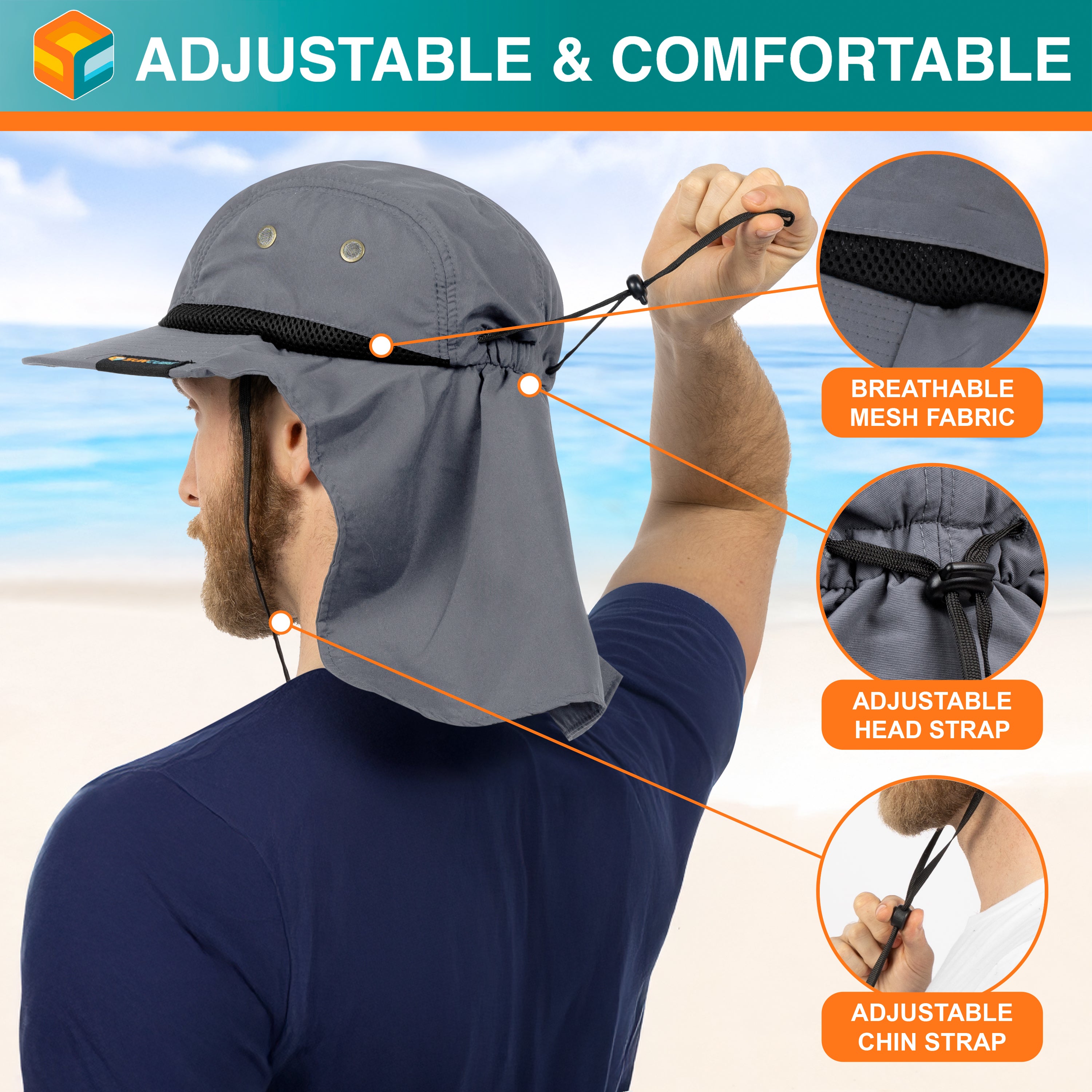Unisex Sun Hat with Neck Flap Cover