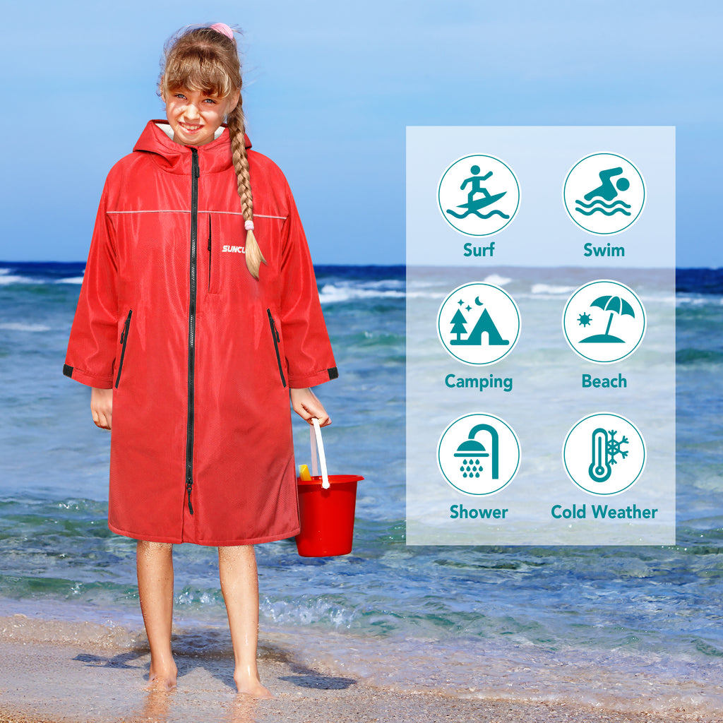 Unisex Hooded Swim Parka - Sherpa, Kids / Teen