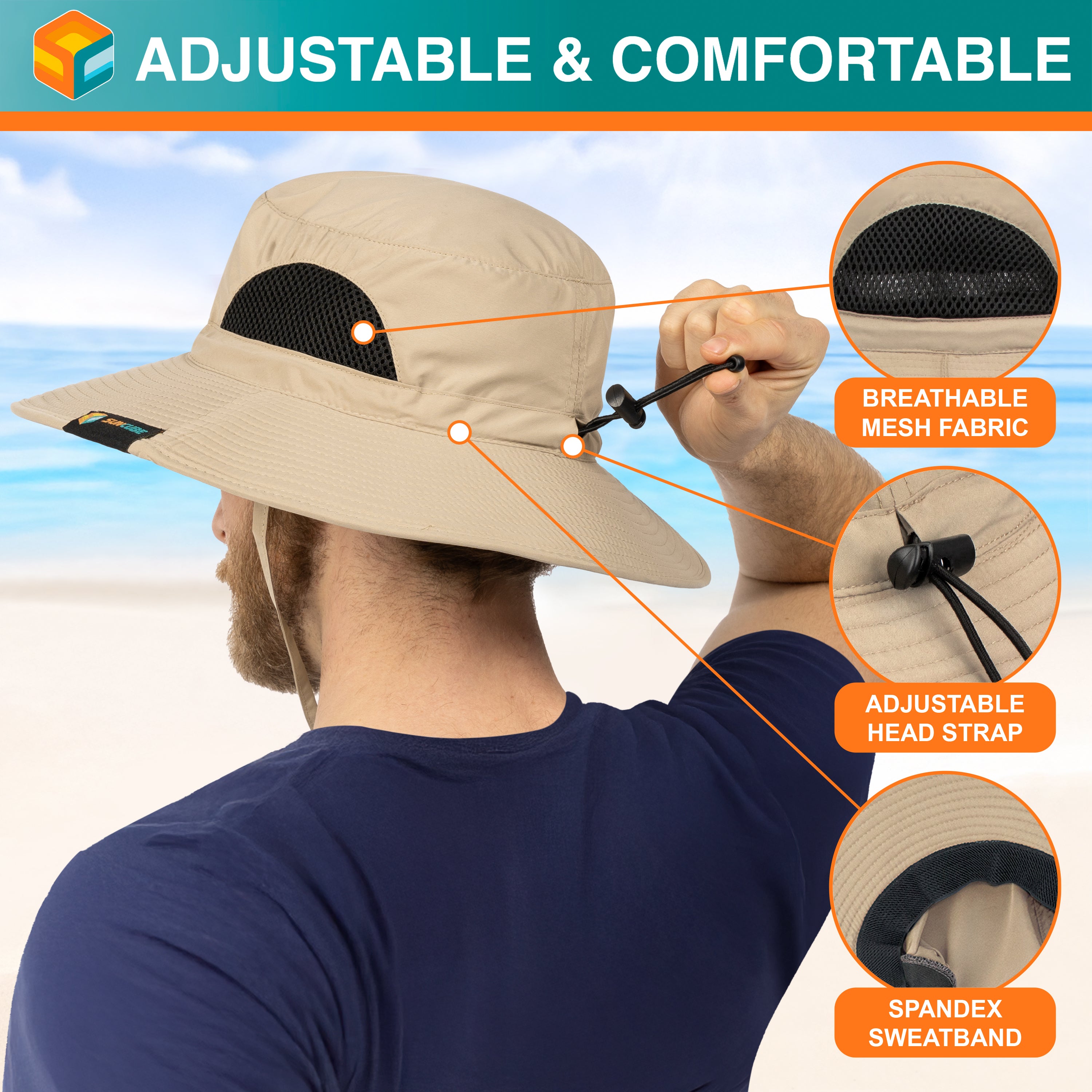 Unisex Wide Brim Sun Hat with Side Vent