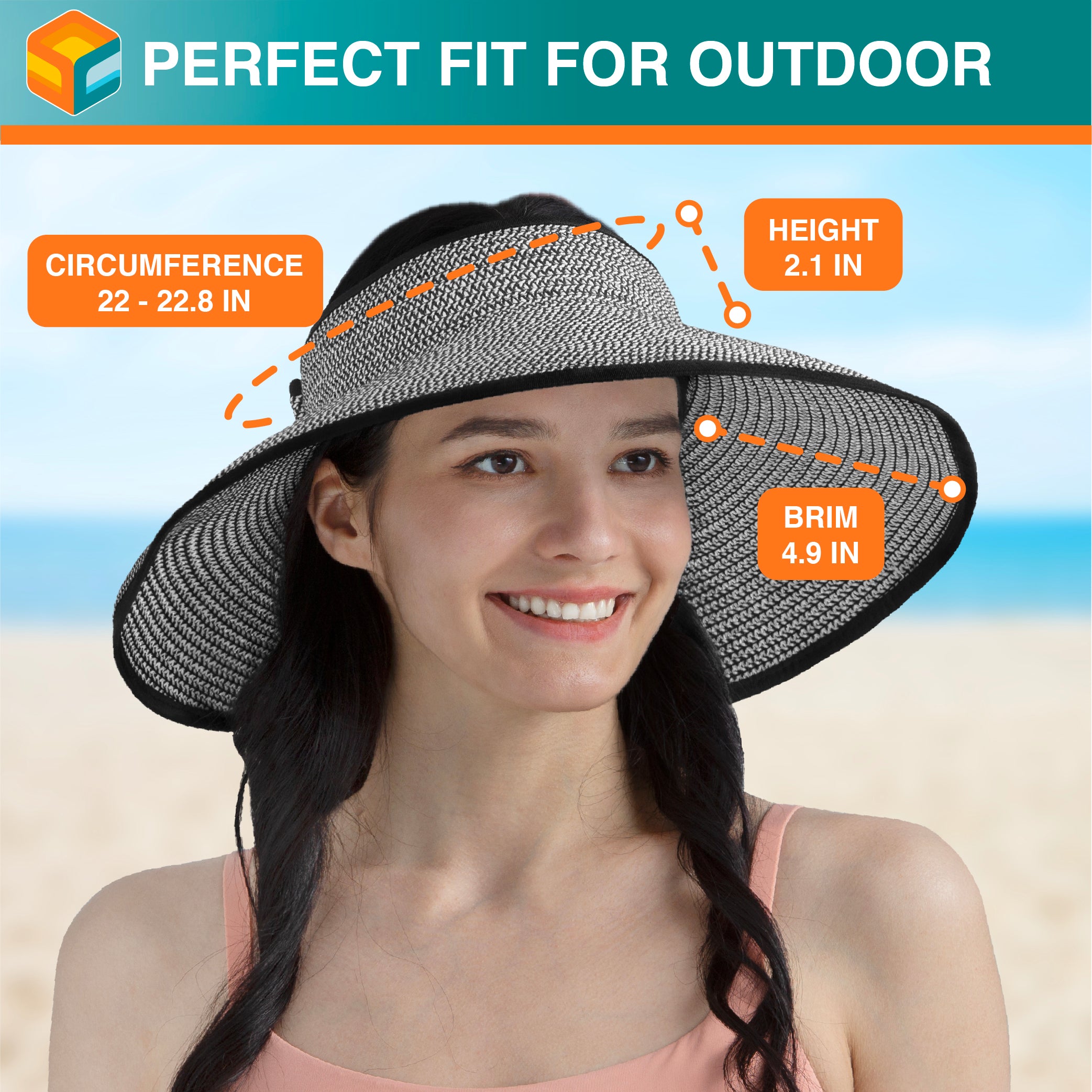 Women Wide Brim Sun Visor Hat
