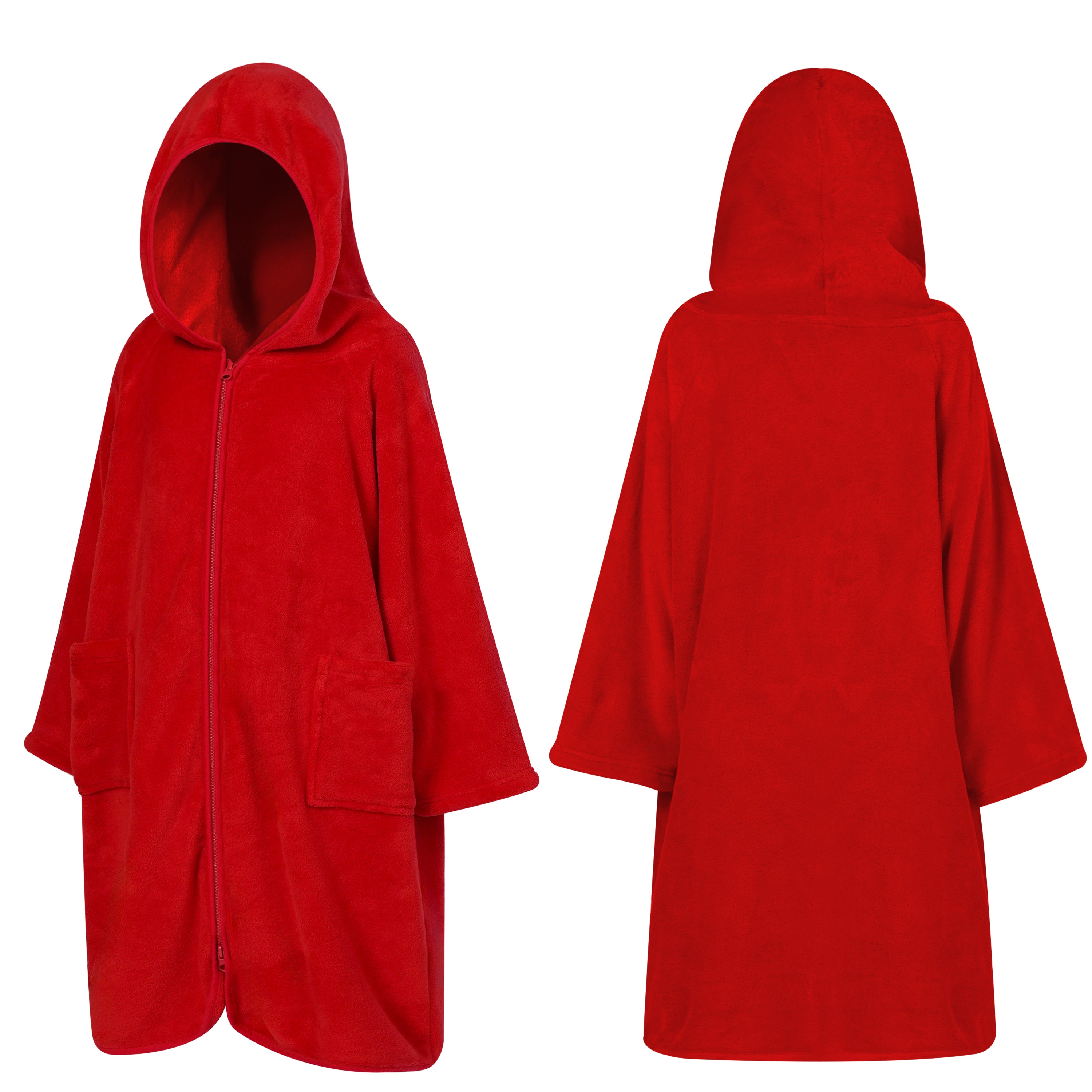 Teens Zippper Hooded Towel Robe