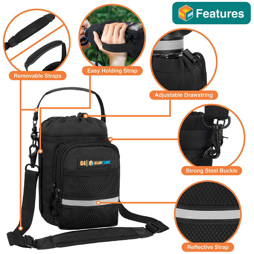 Insulated Water Bottle Carrier with Strap