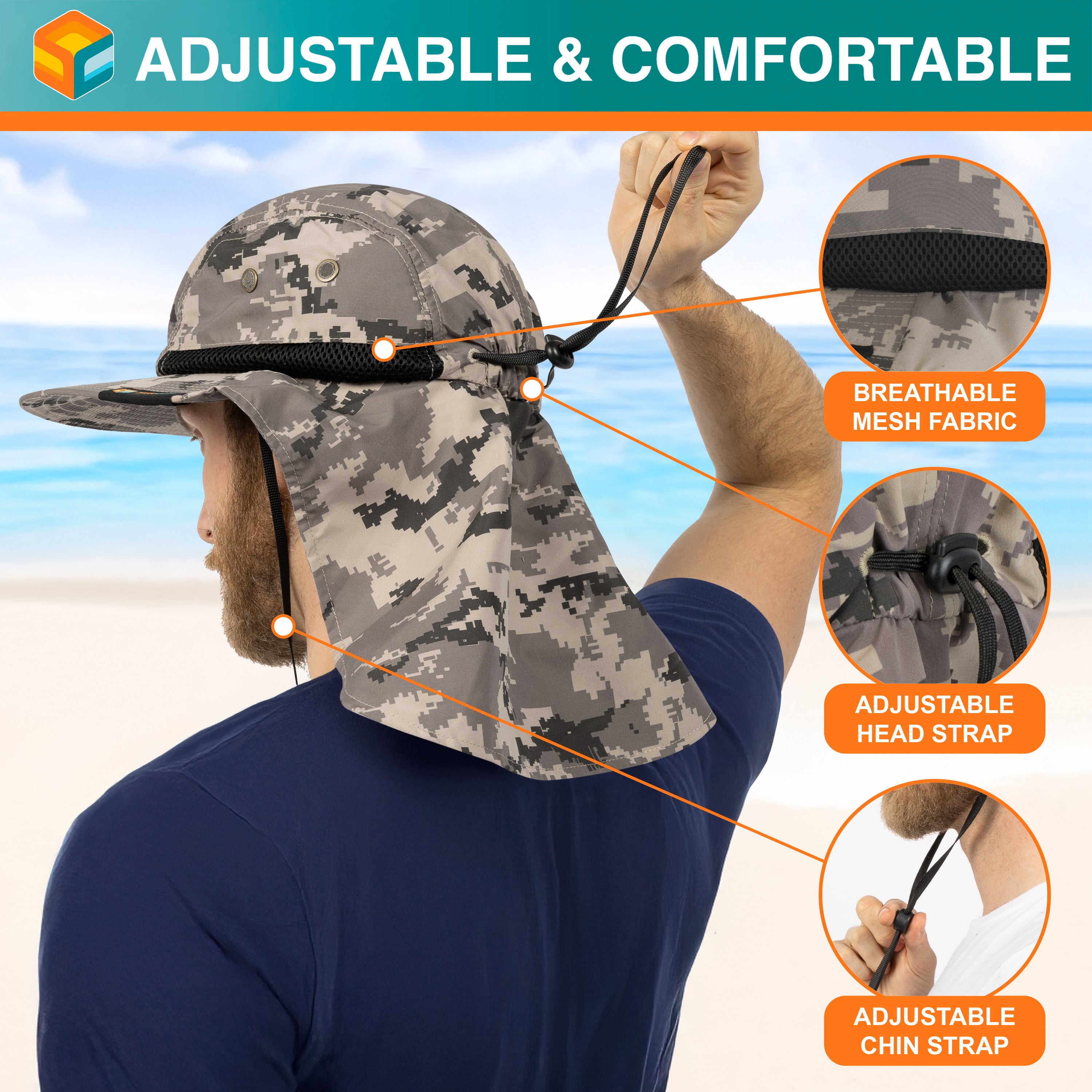 Unisex Sun Hat with Neck Flap Cover