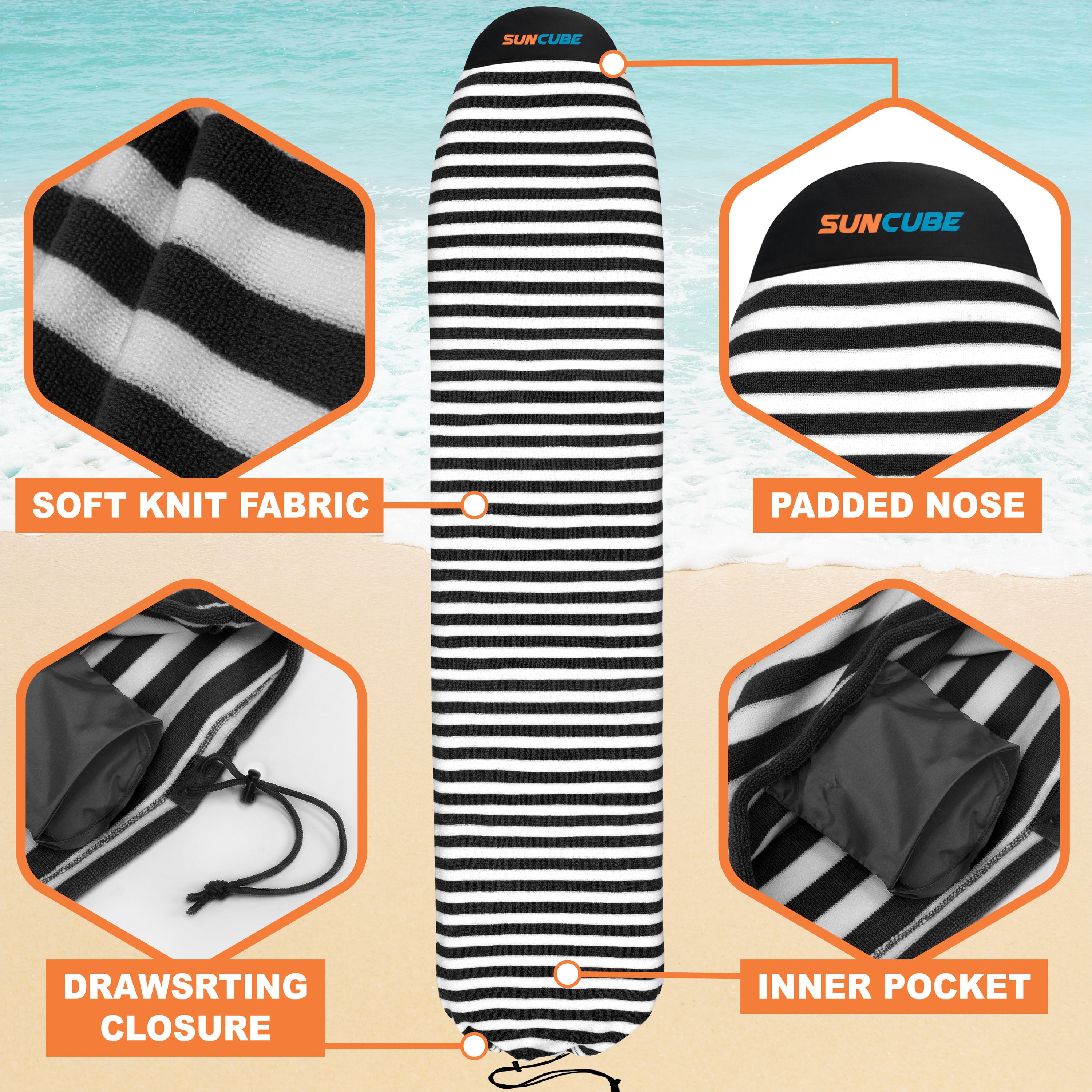 Surfboard Sock Cover Bag - Stretchy Protection