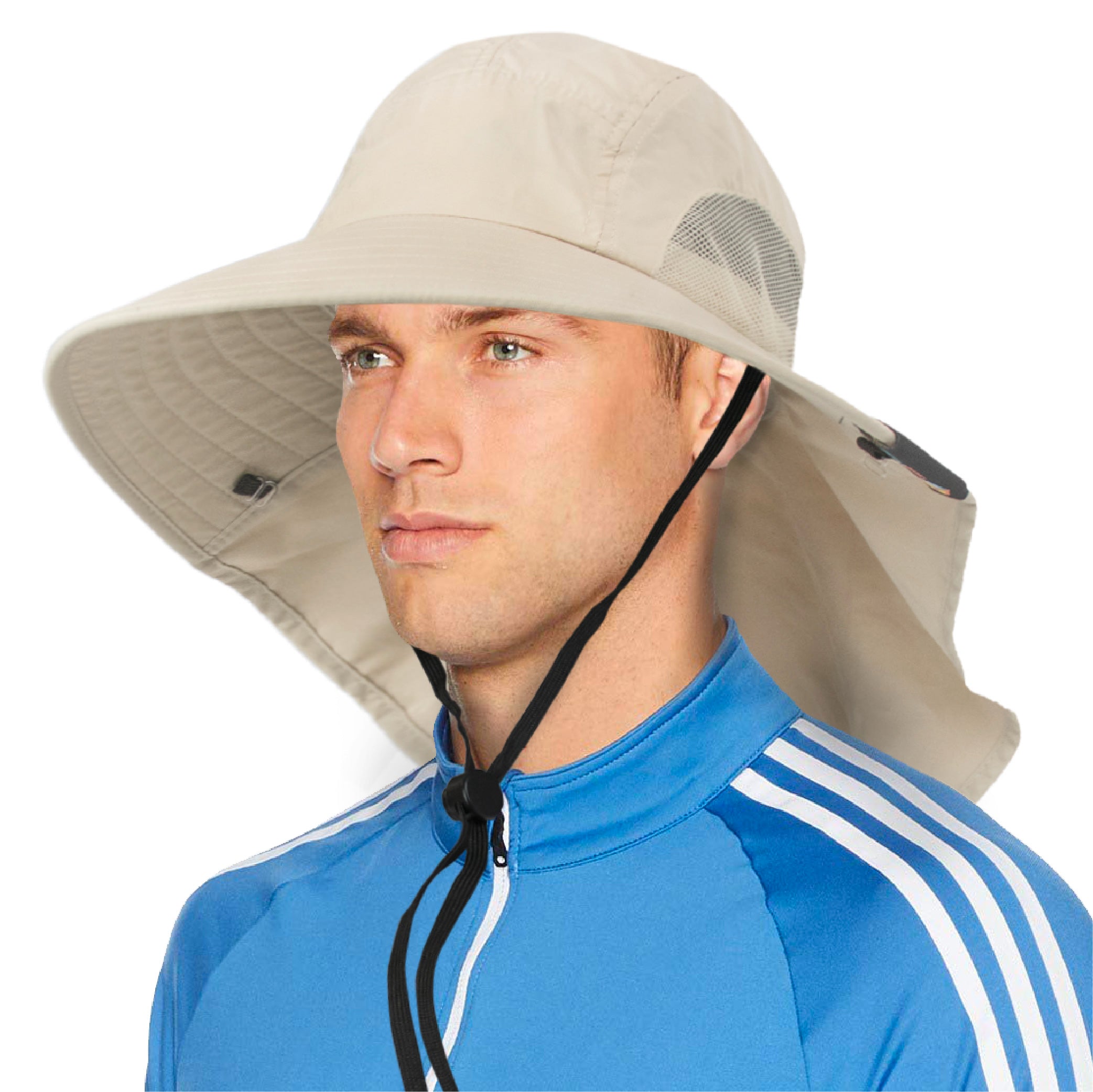 Unisex Wide Brim Sun Hat with Neck Cover