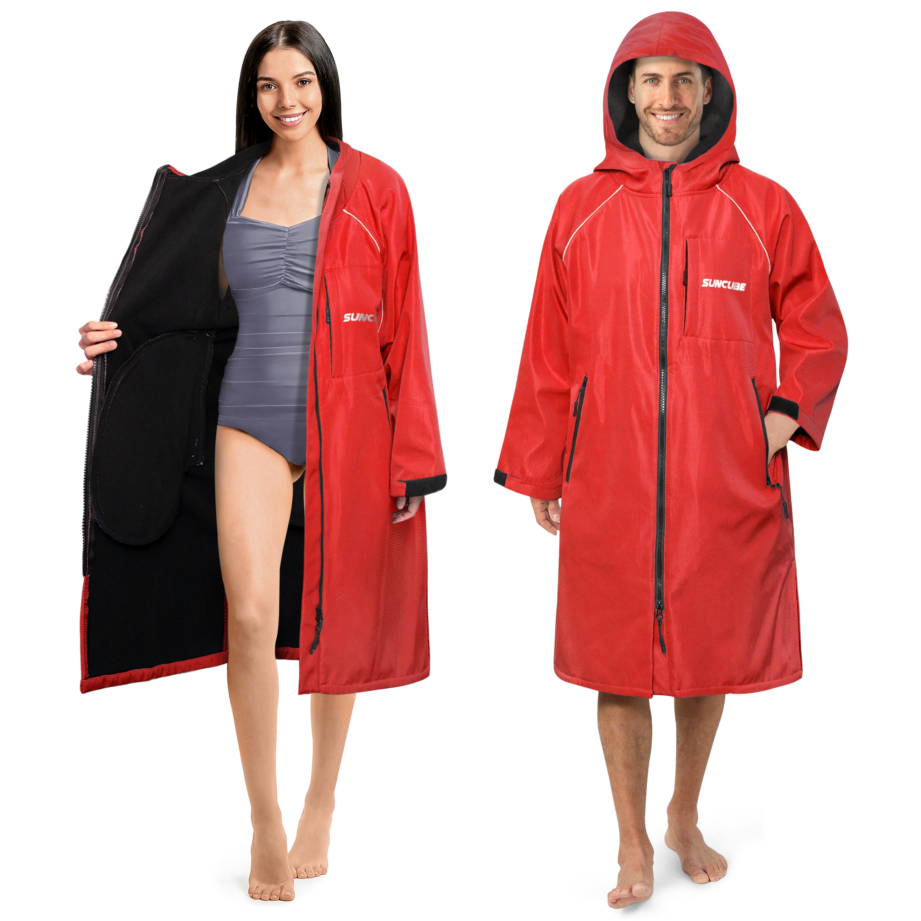 Unisex Hooded Swim Parka - Fleece, Adults