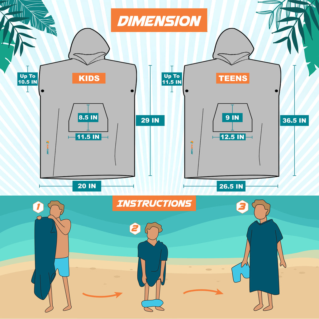 Surf Poncho Changing Robe with Hood - Kids / Teen