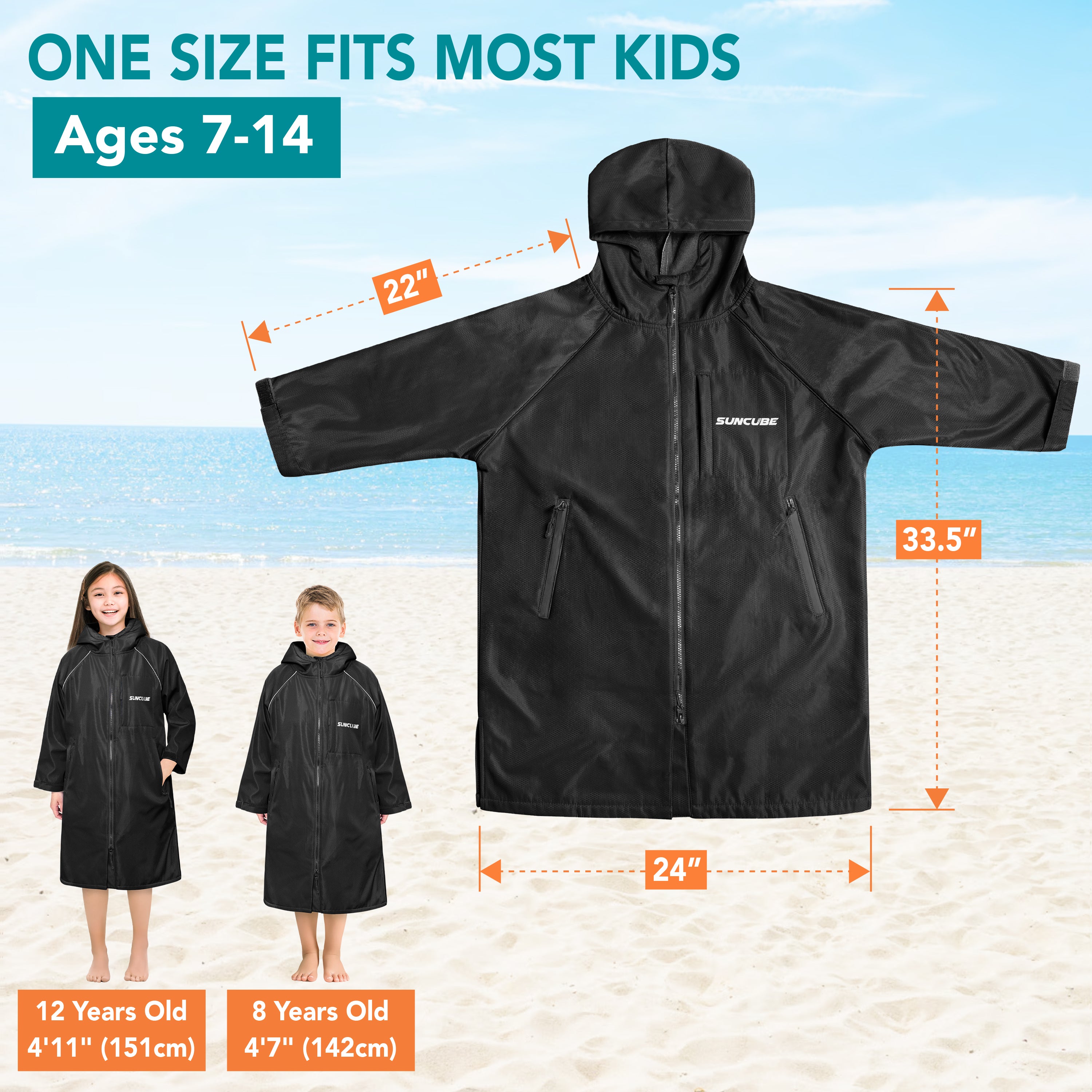 Unisex Hooded Swim Parka - Fleece, Kids / Teen