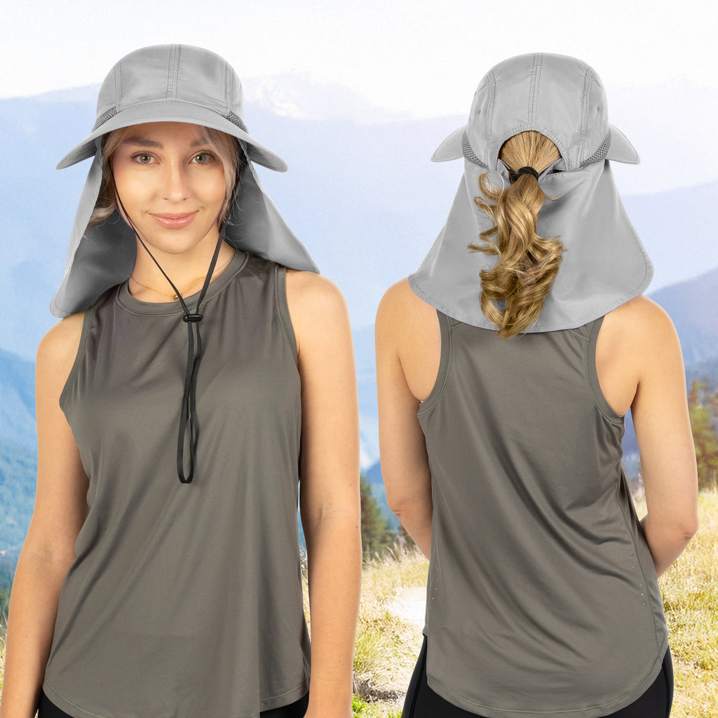 Womens Sun Hat with Neck Flap