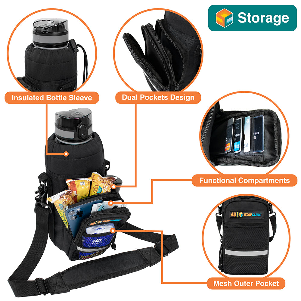 Insulated Water Bottle Carrier with Strap