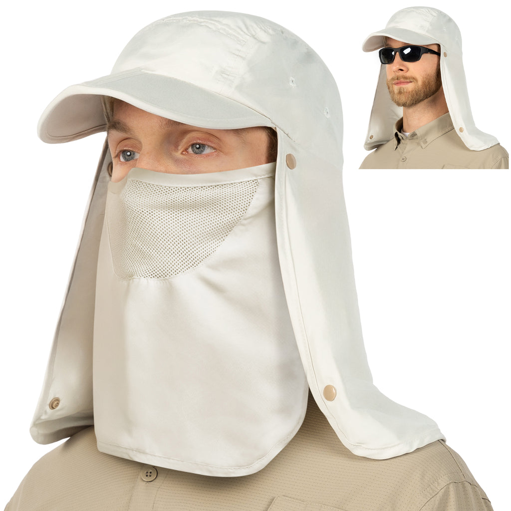 Unisex Sun Cap with Neck Flap and Face Cover