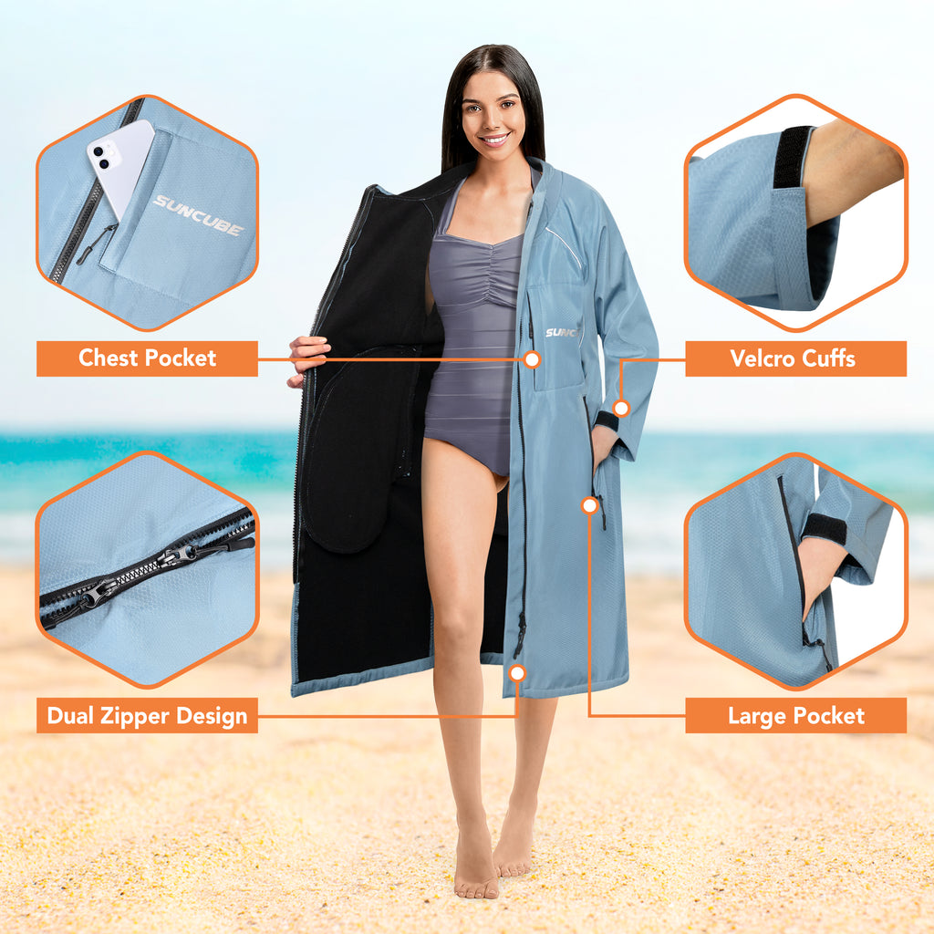 Unisex Hooded Swim Parka - Fleece, Adults