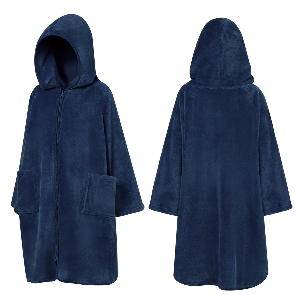 Teens Zippper Hooded Towel Robe
