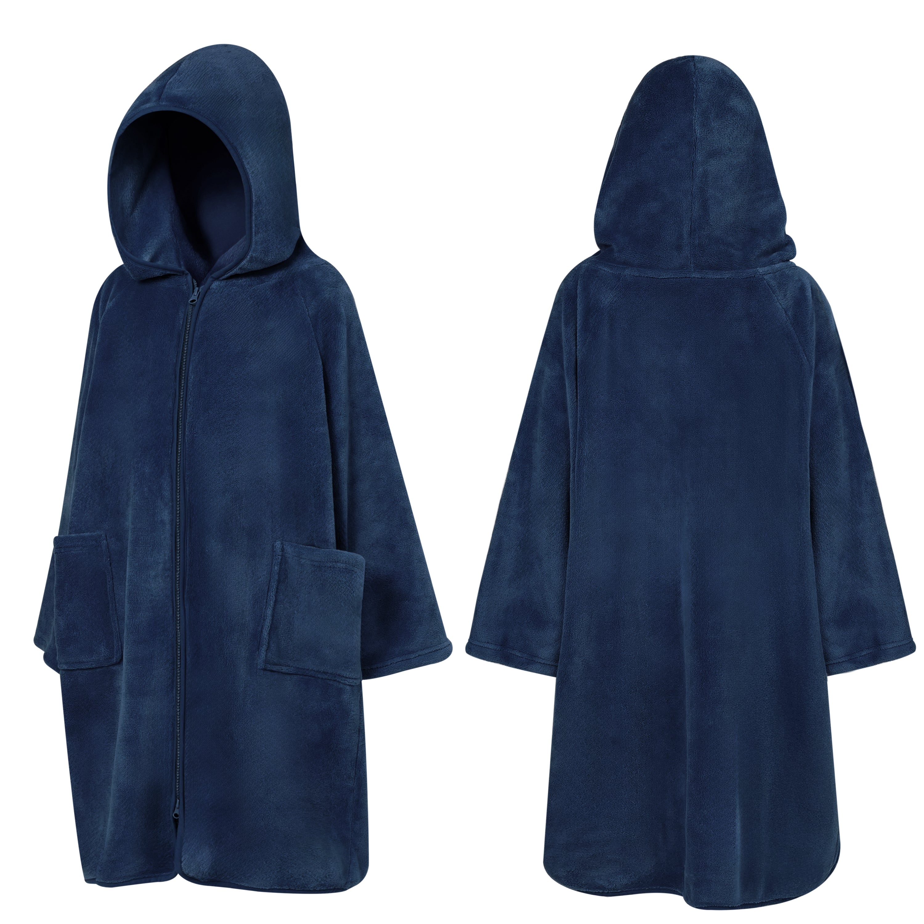 Teens Zippper Hooded Towel Robe