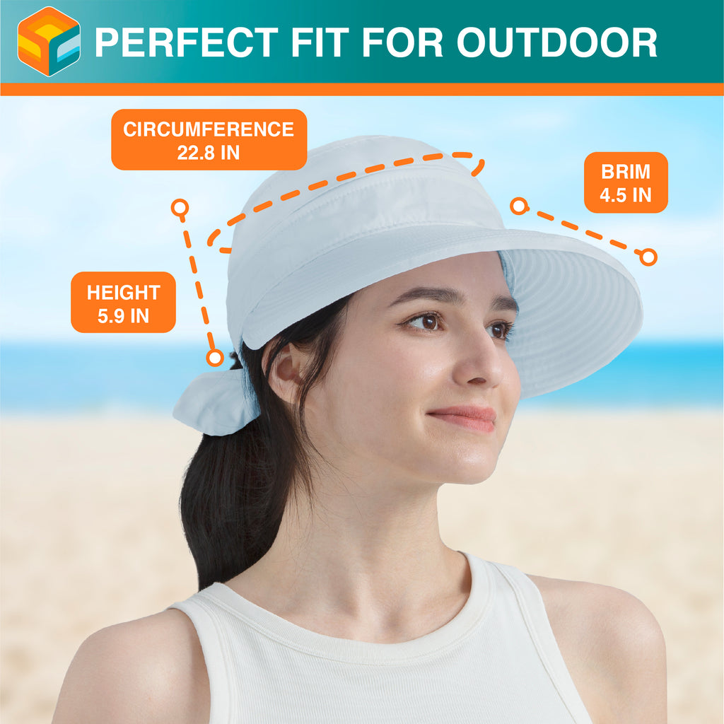 Womens Convertible Zip Off Sun Visor Hat